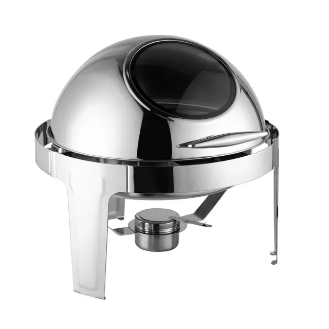 Round Roll Top Chafing dish with Window