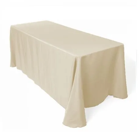 Rectangular Beige Table Cloths Floor Length