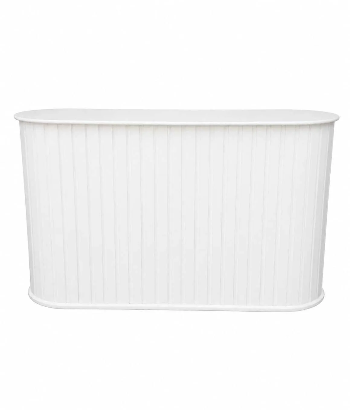 White Wooden Round Rippled Bar Counter