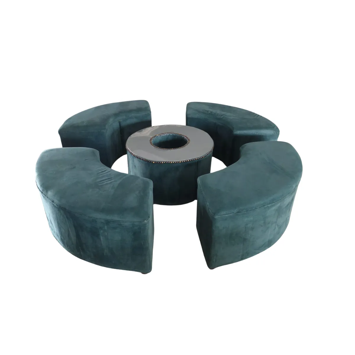 Green C Shape Ottoman Set