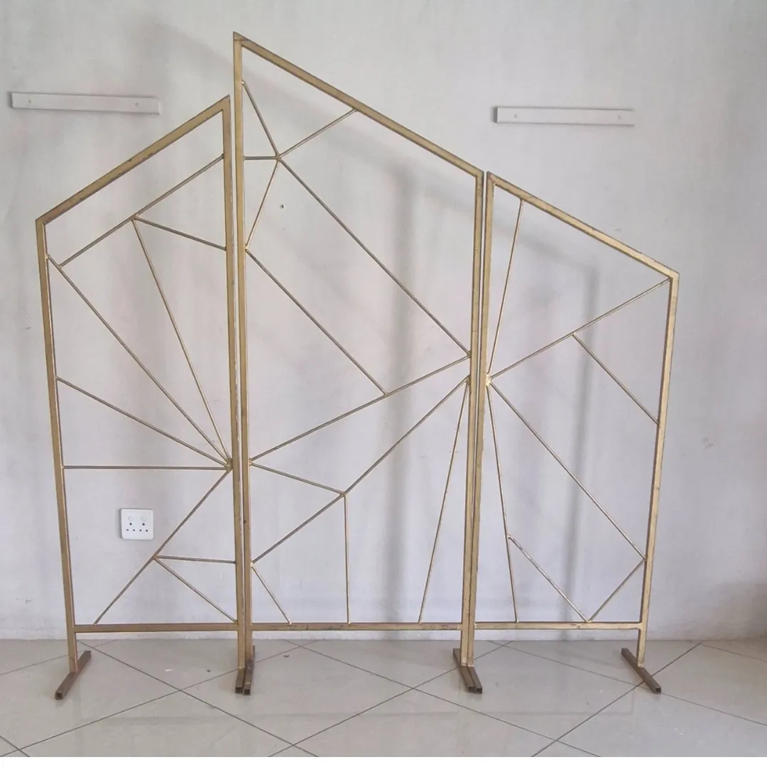 3 - piece Gold Steel Backdrop