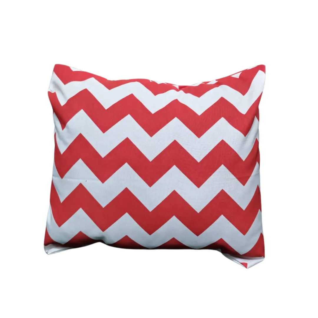 Red and White Zig Zag Scatter Cushions 4cm x 40cm