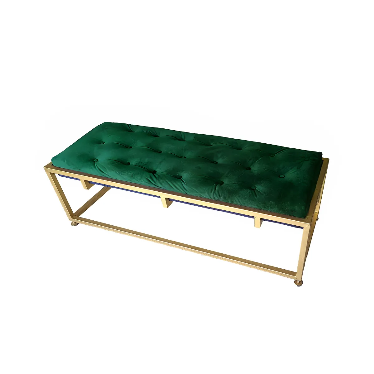 Jessica Rectangular Ottoman Green Velvet