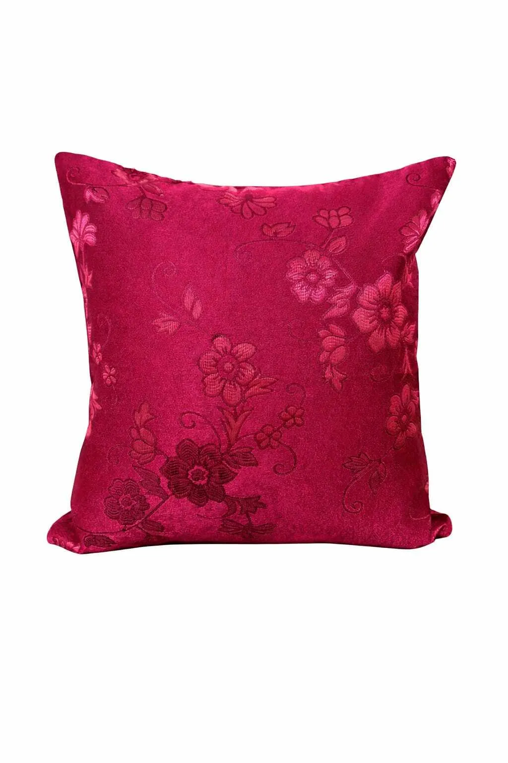 Maroon Floral Design Scatter Cushion 40cm x 20cm