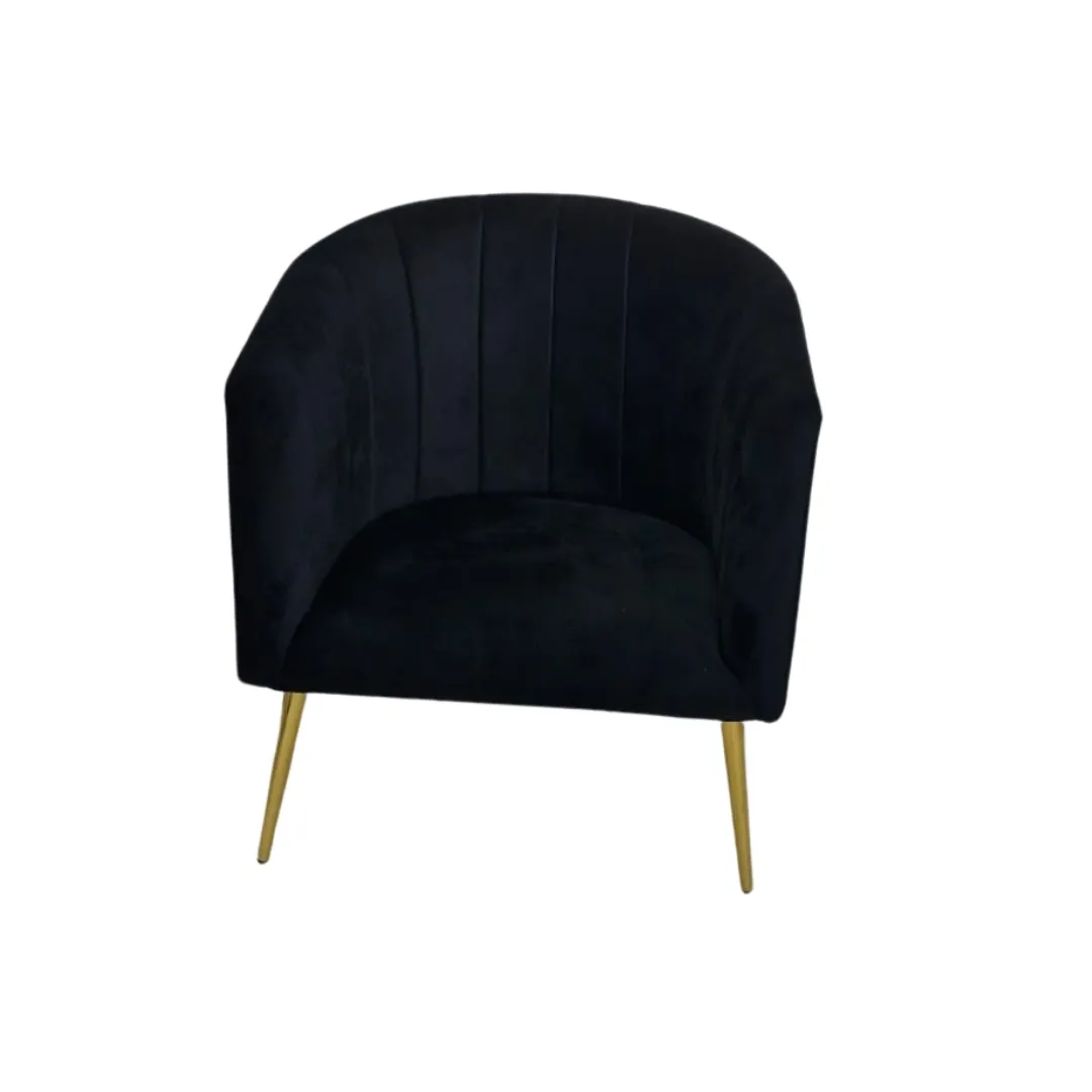 Black Velvet Tub Chair