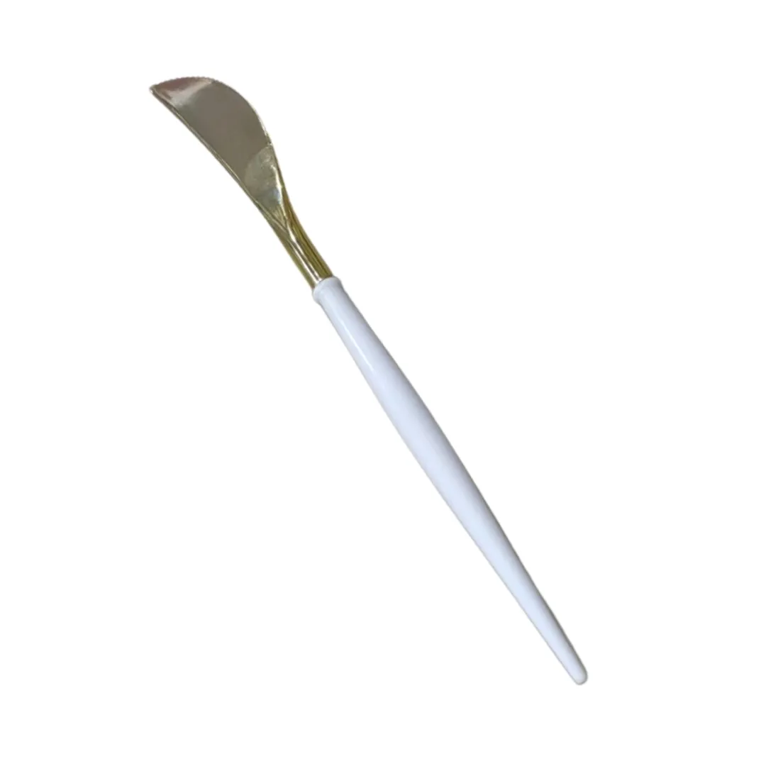 White & Gold Portugal Plastic knife