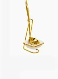 Gold Serving spoon and spoon rest Ceramic