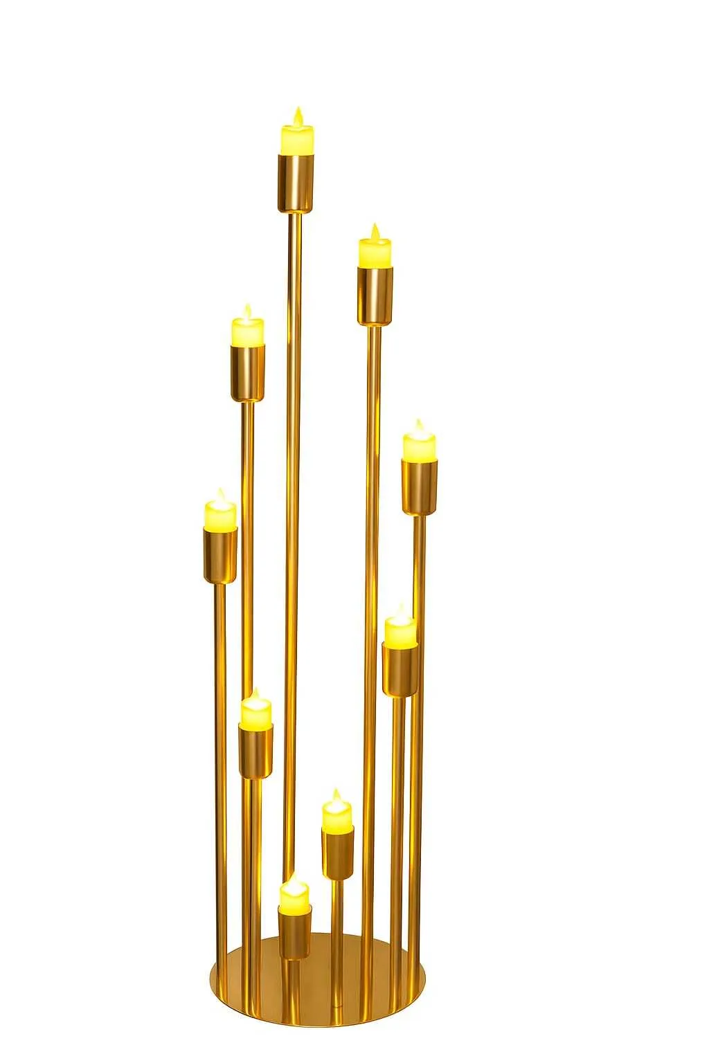 1PC 9 ARM FLOOR CANDELABRA GOLD