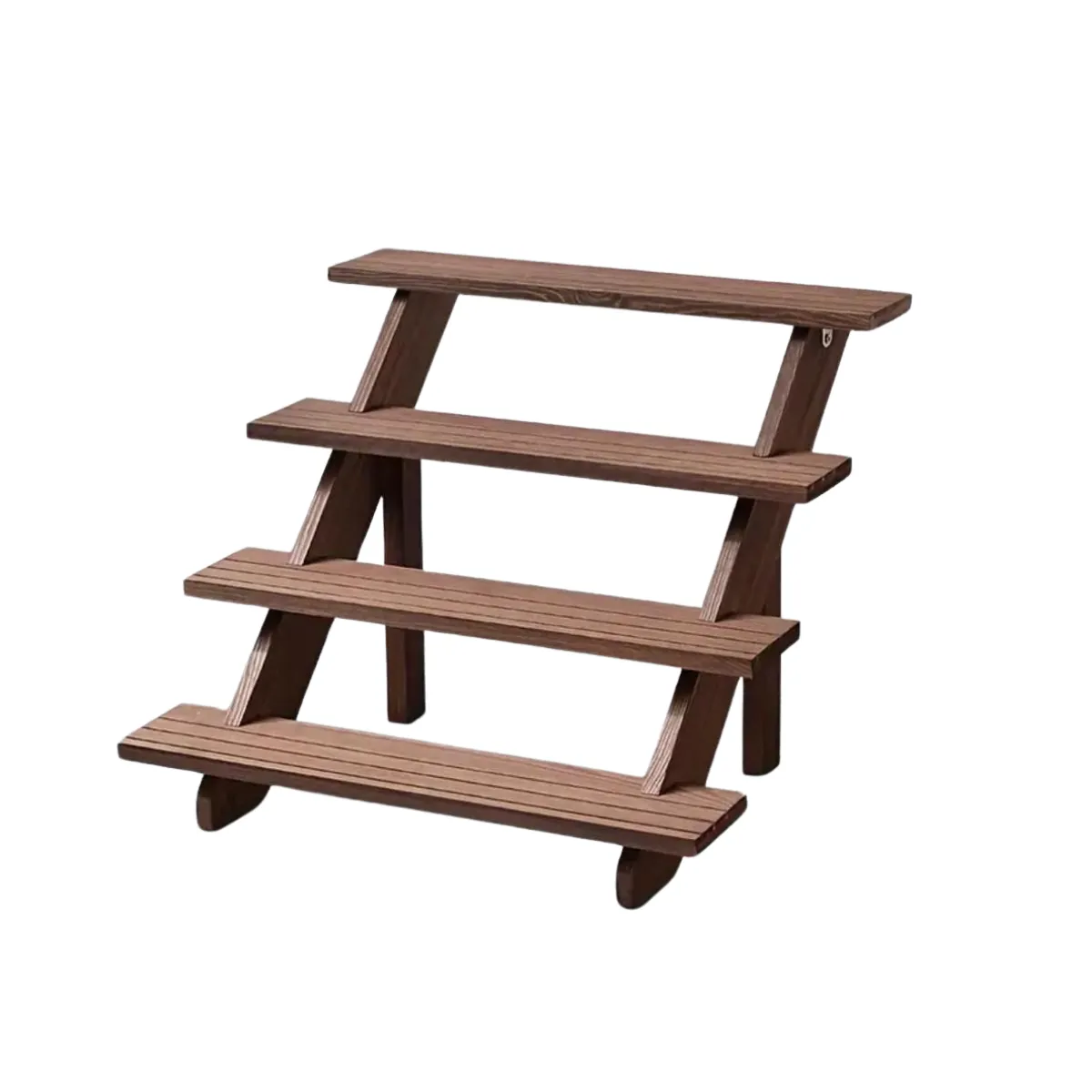 Wood Display Stand with 4-Step
