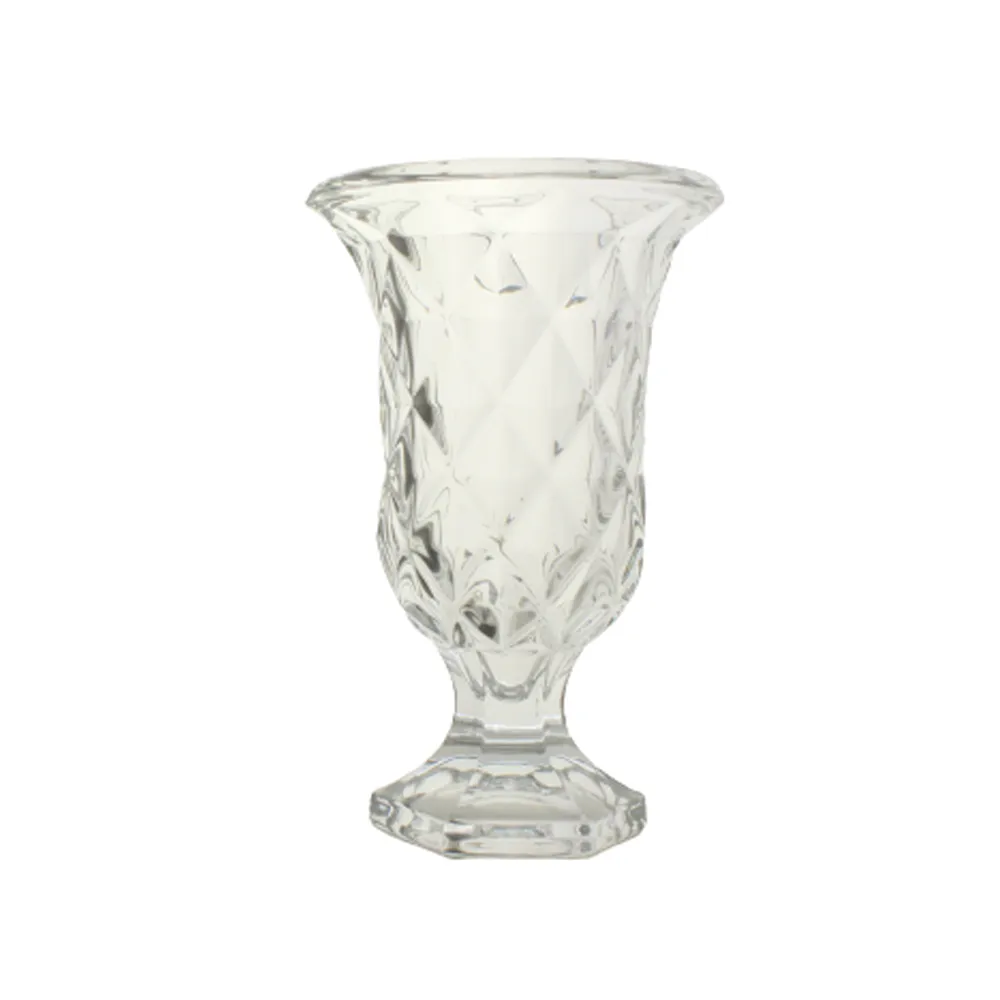 Crystal Flower Footed Vase