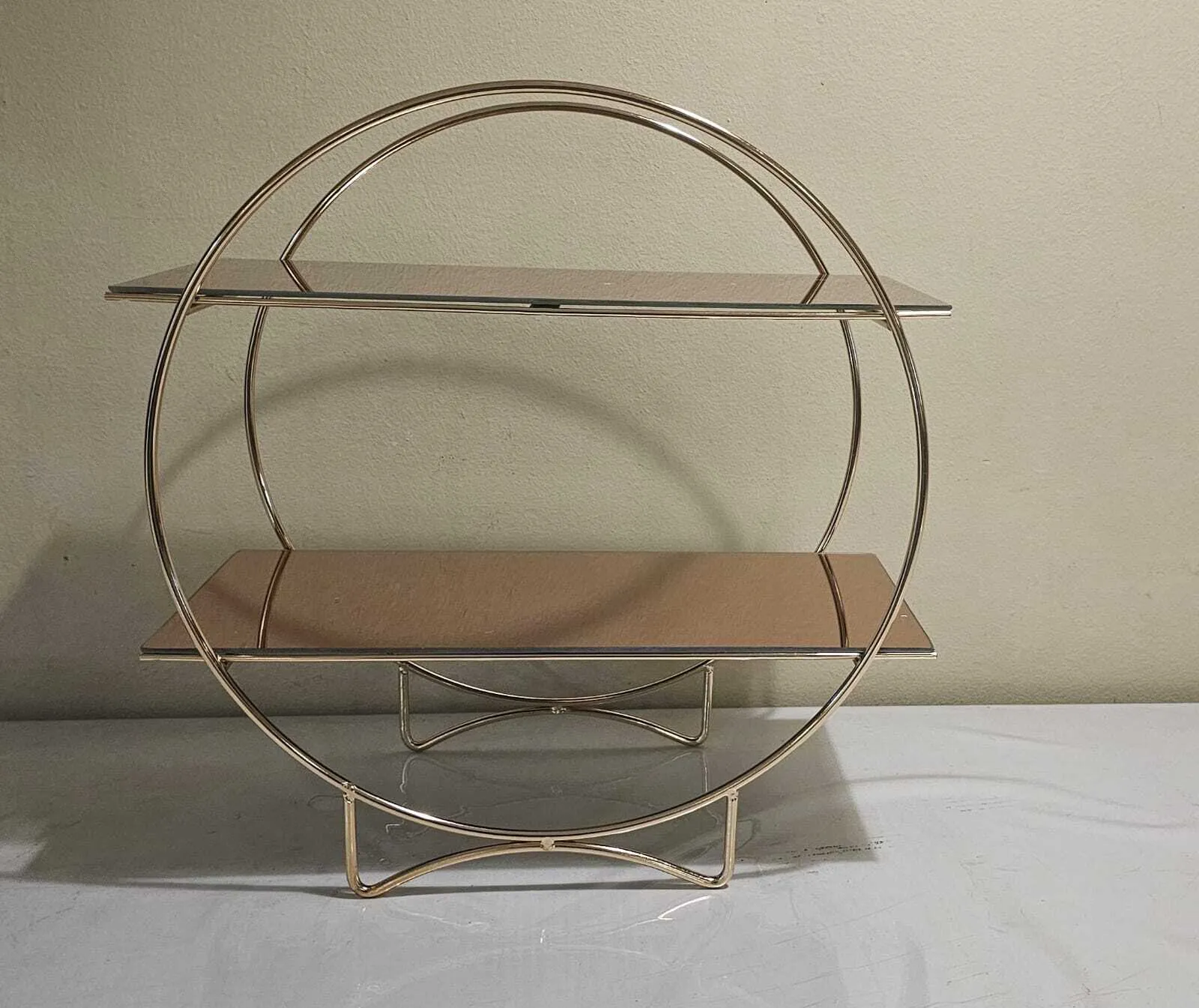 2Tier Circular Gold cupcake stand