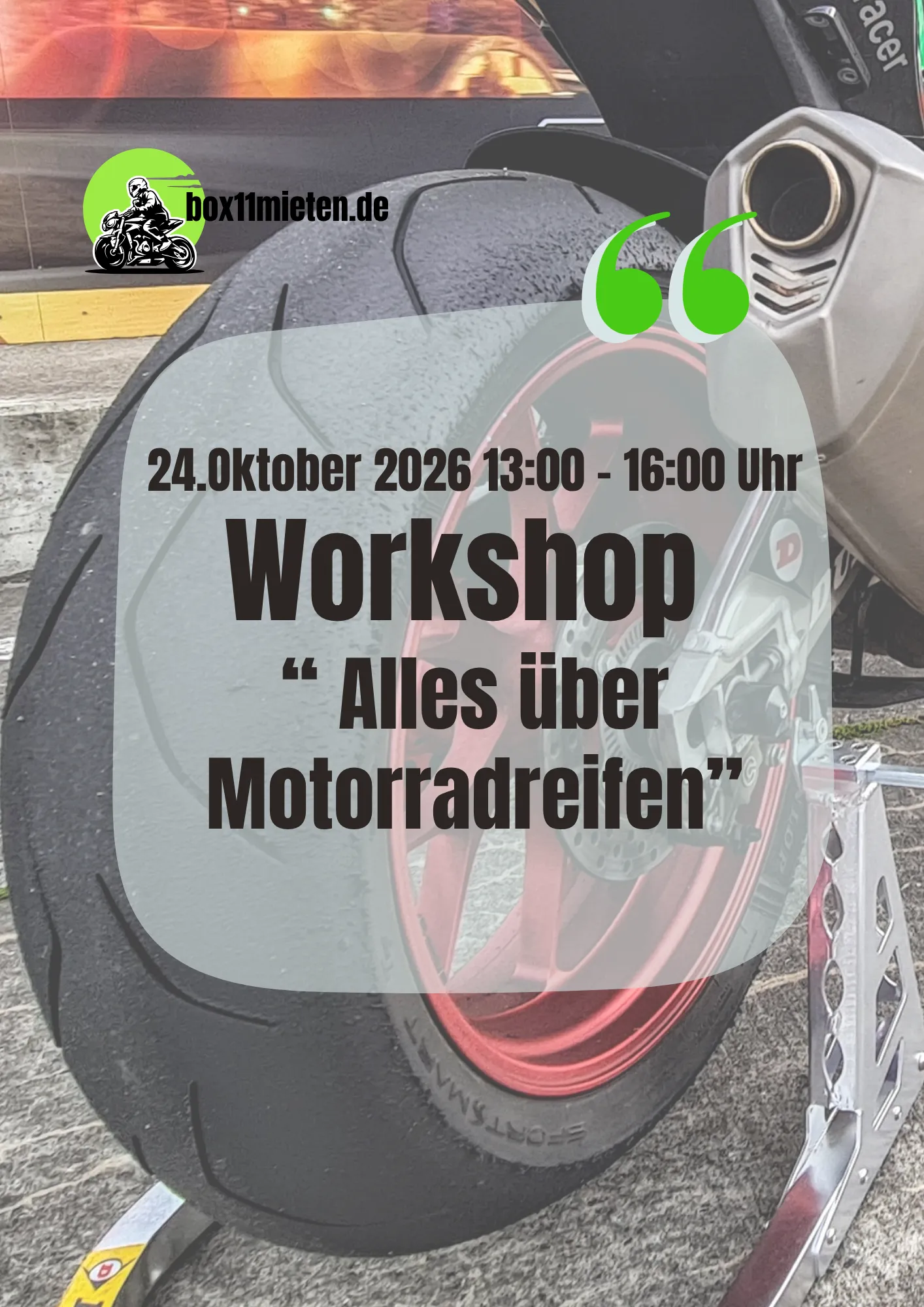 Box11 Schrauber Session "alles über Motorradreifen"