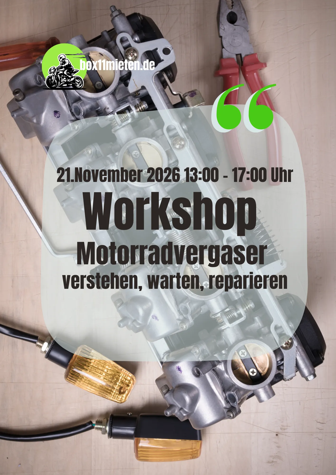 Box11 Schrauber Session "Motorradvergaser"