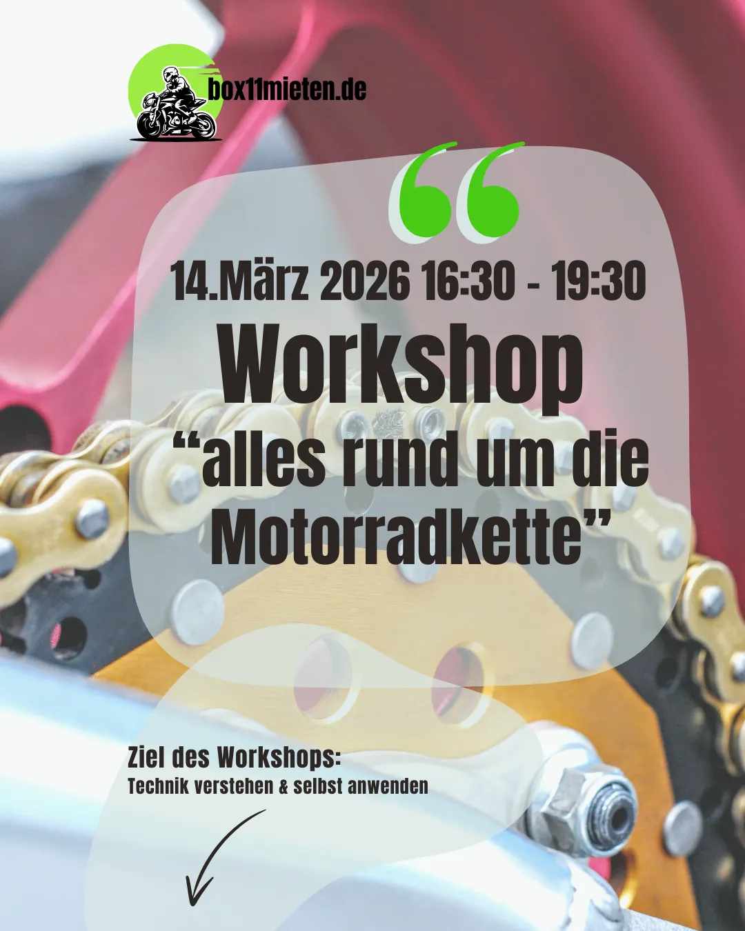 Workshop "alles rund um die Motorradkette"