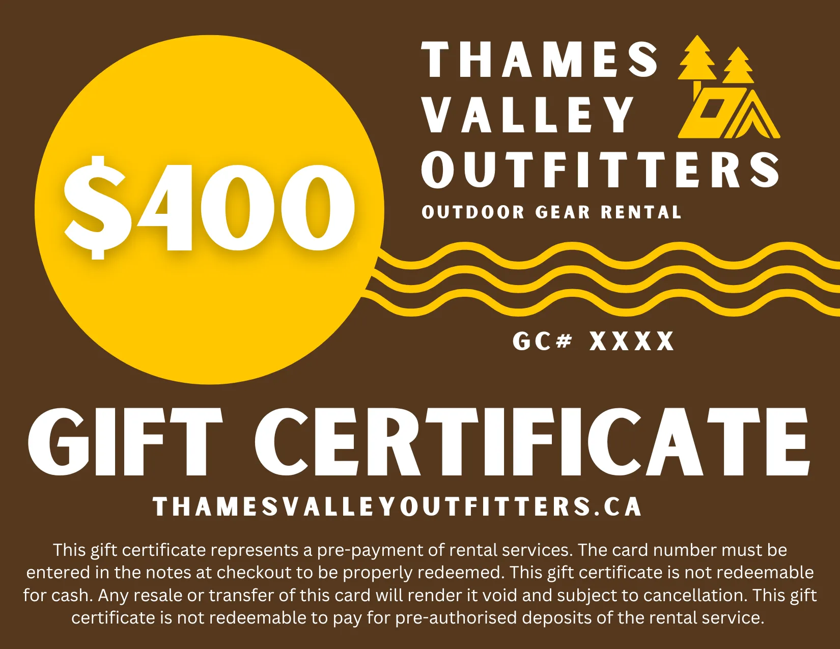 $400 Gift Certificate