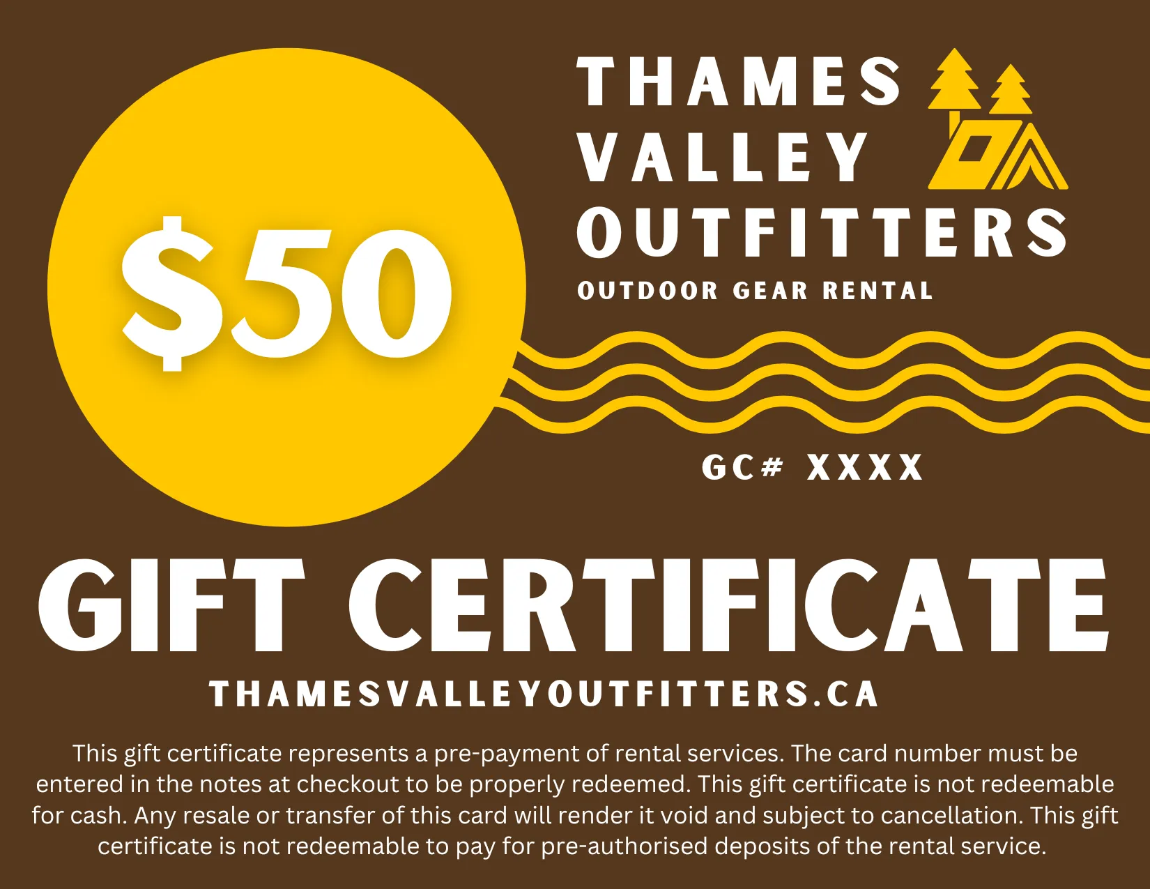 $50 Gift Certificate 