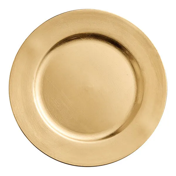 13" Round Gold Smooth Plastic Charger Plate