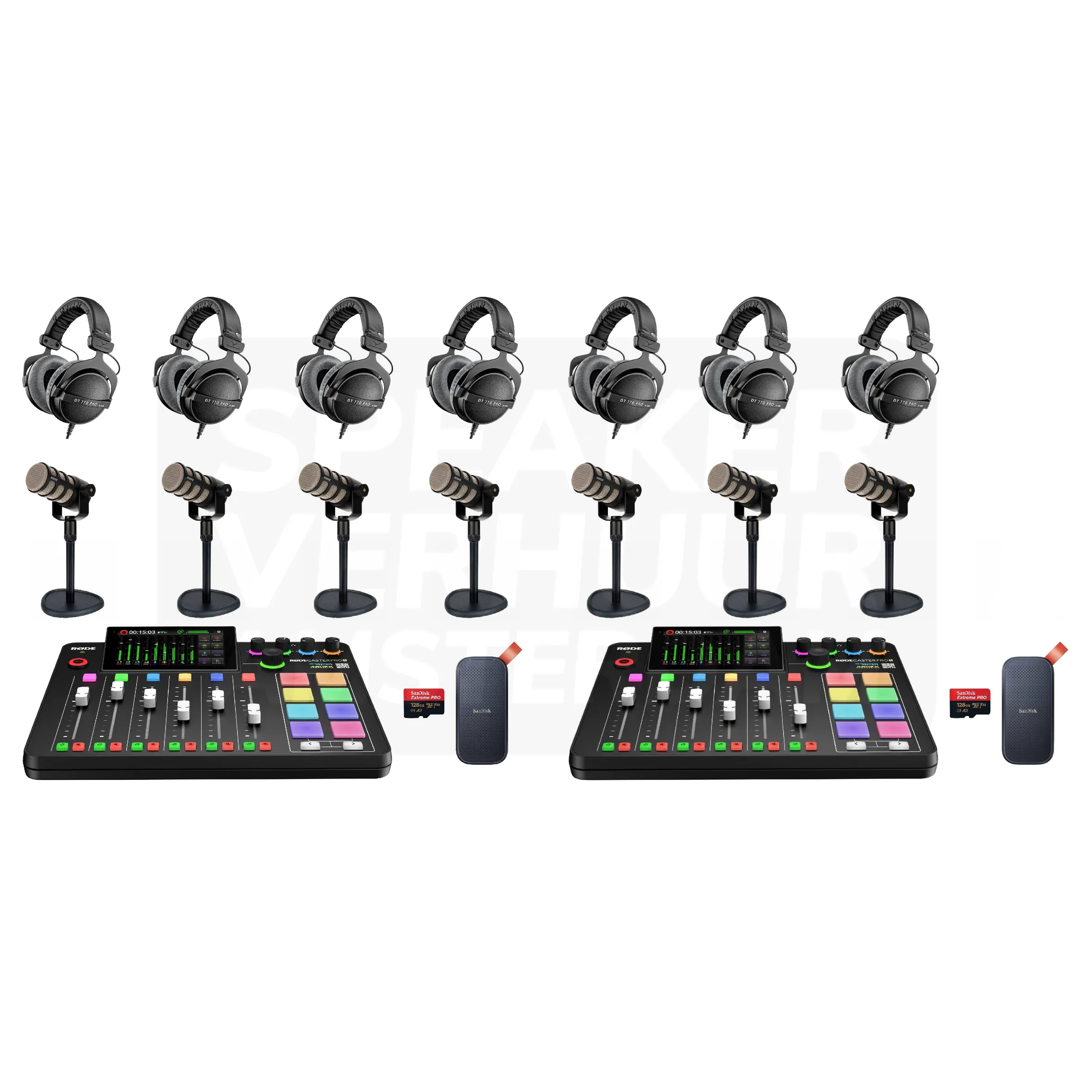 Complete 7 persoons Podcast set huren