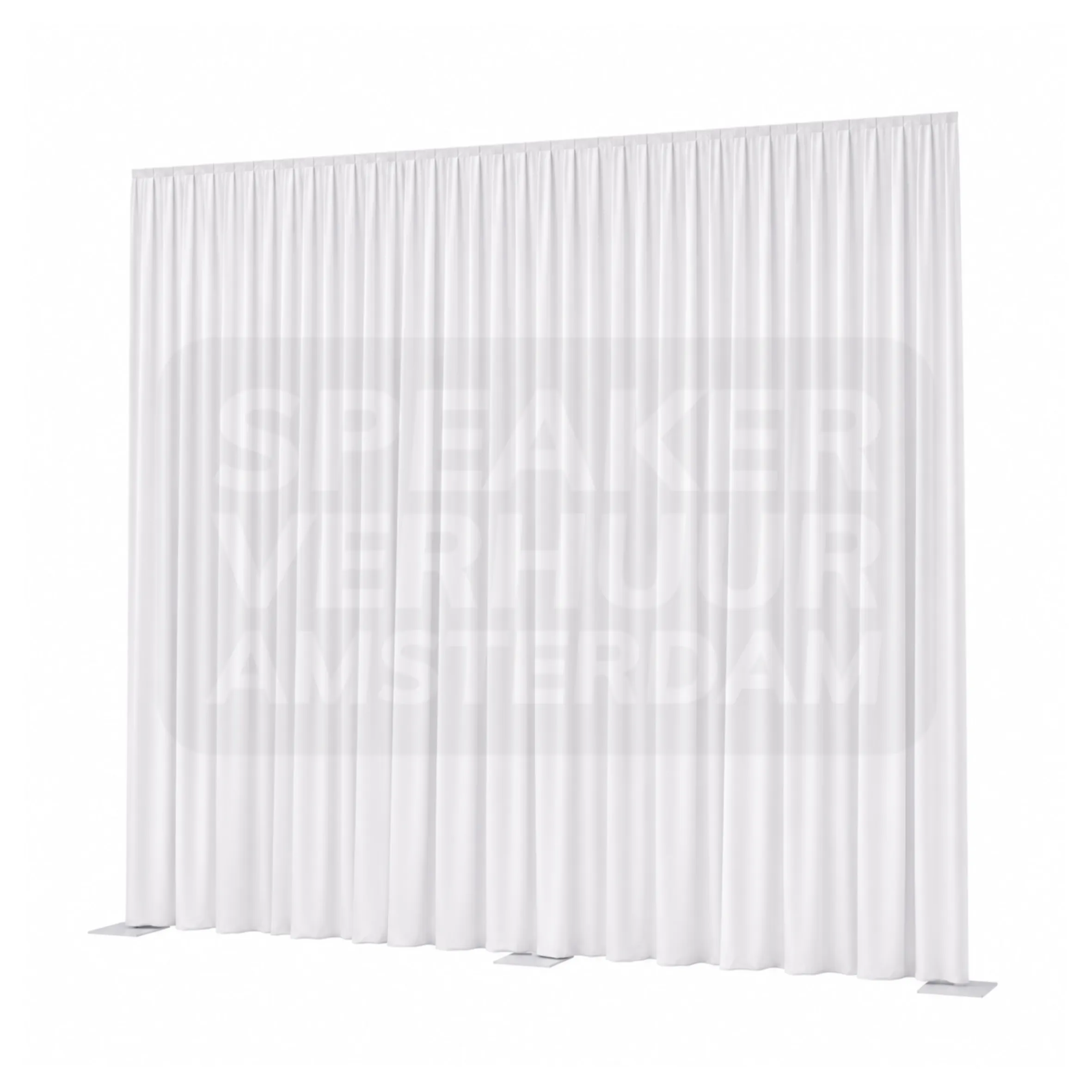 Pipe & drape set wit geplooid 600×500 cm huren