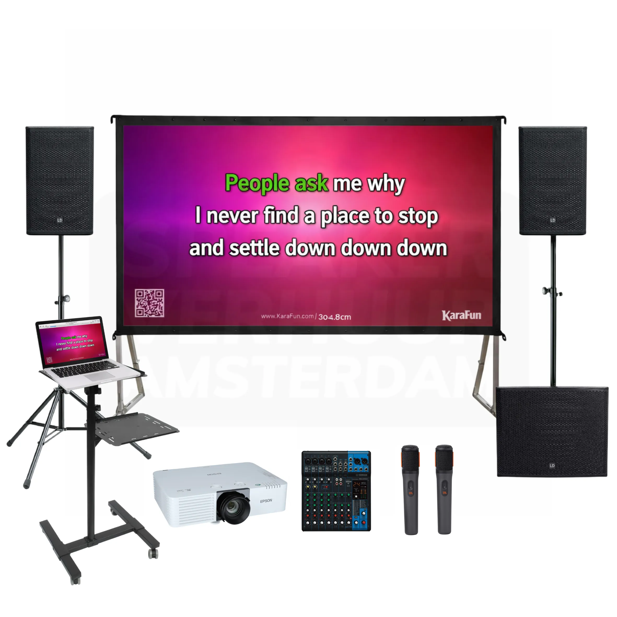 Complete karaoke set met KaraFun 100 personen huren