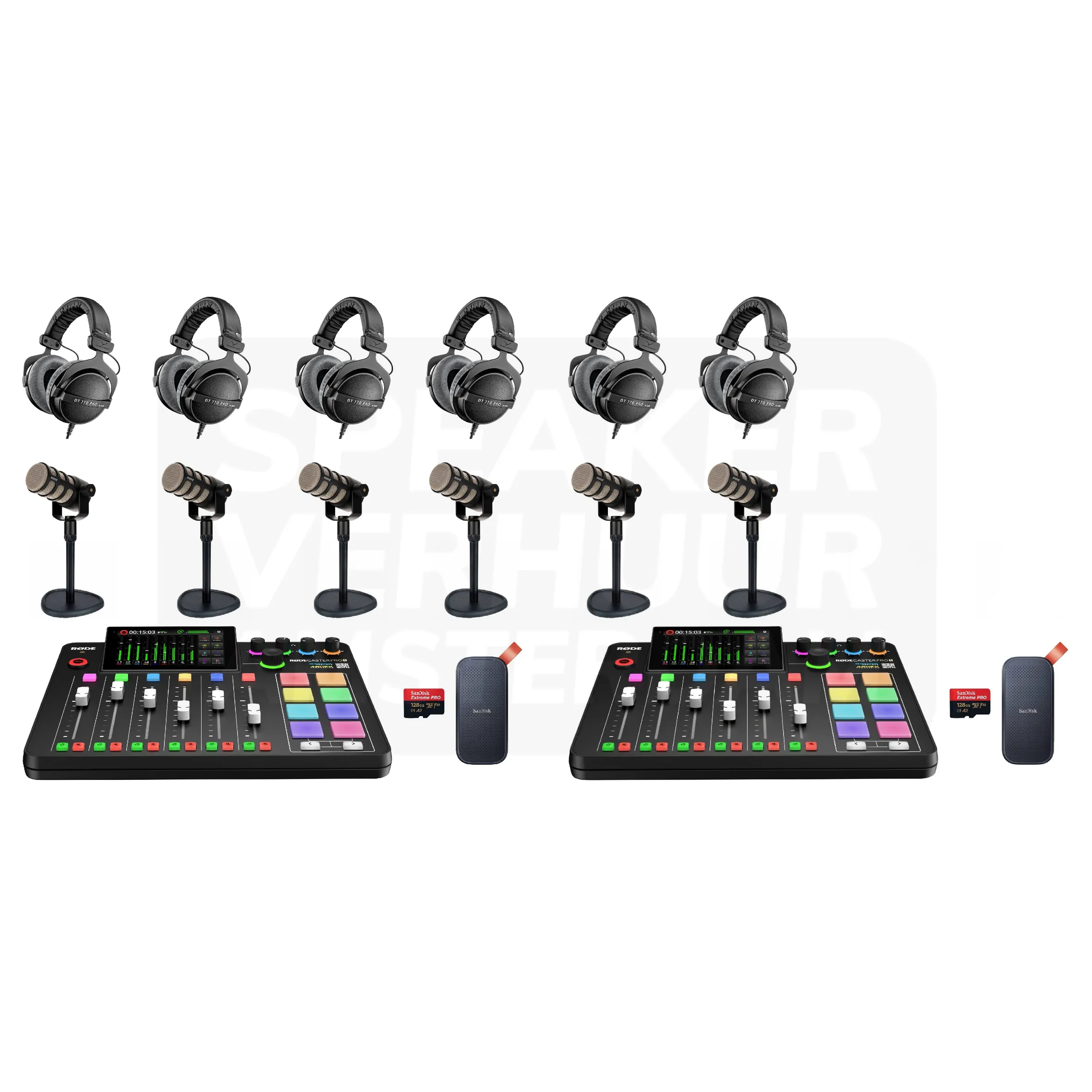 Complete 6 persoons Podcast set huren