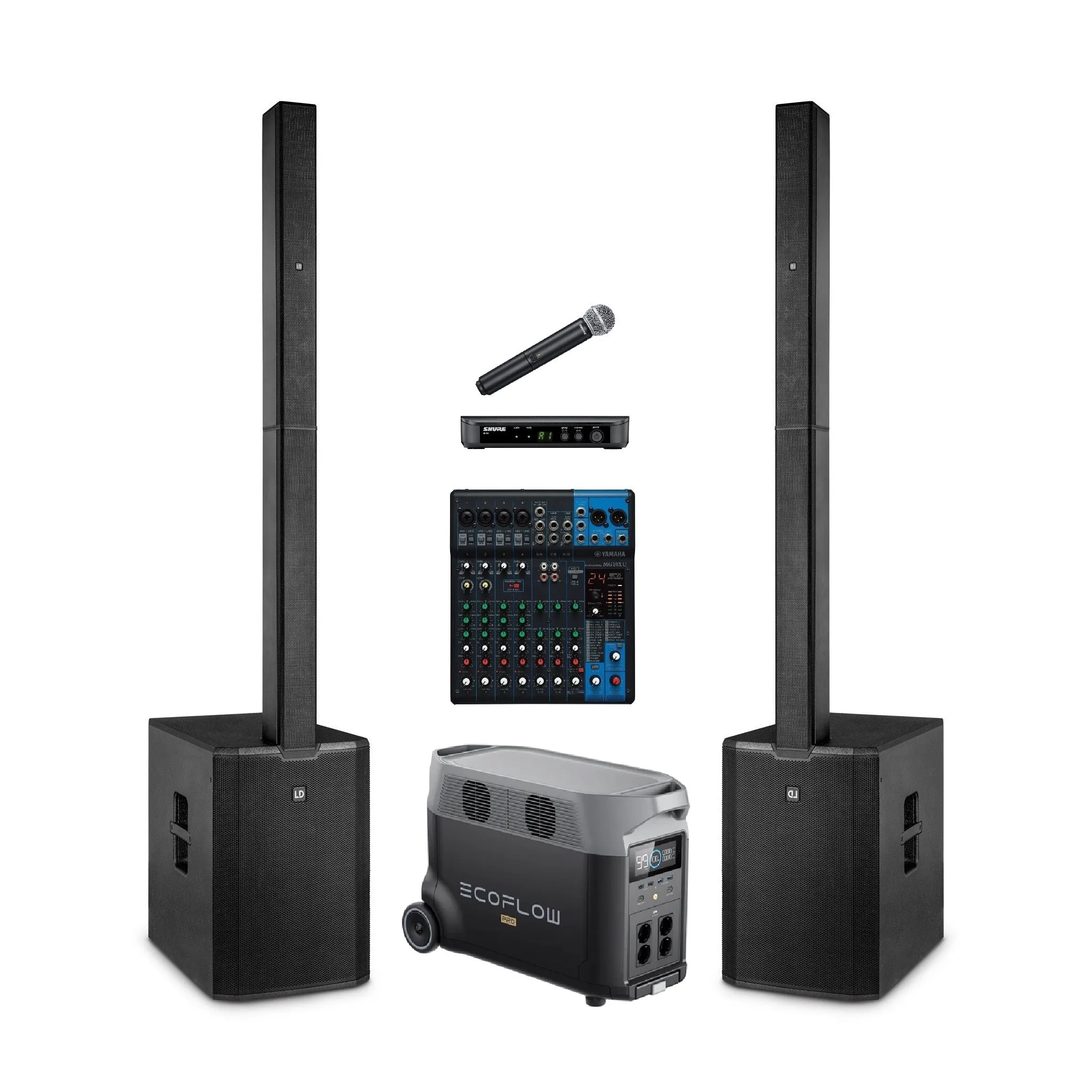 Buiten presentatie set 200 personen op accu huren