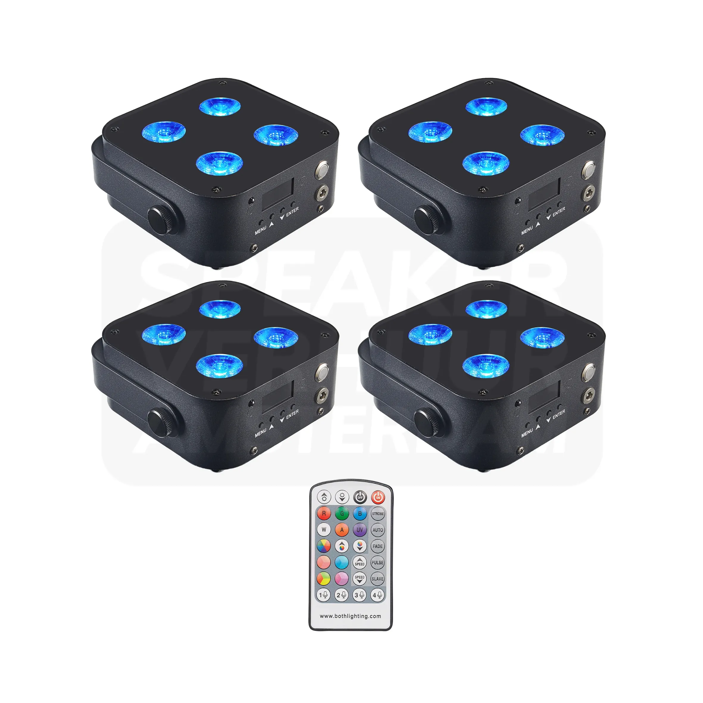 Accu Uplight set 4 stuks - LED Spots (48 watt, RGBWA-UV) huren