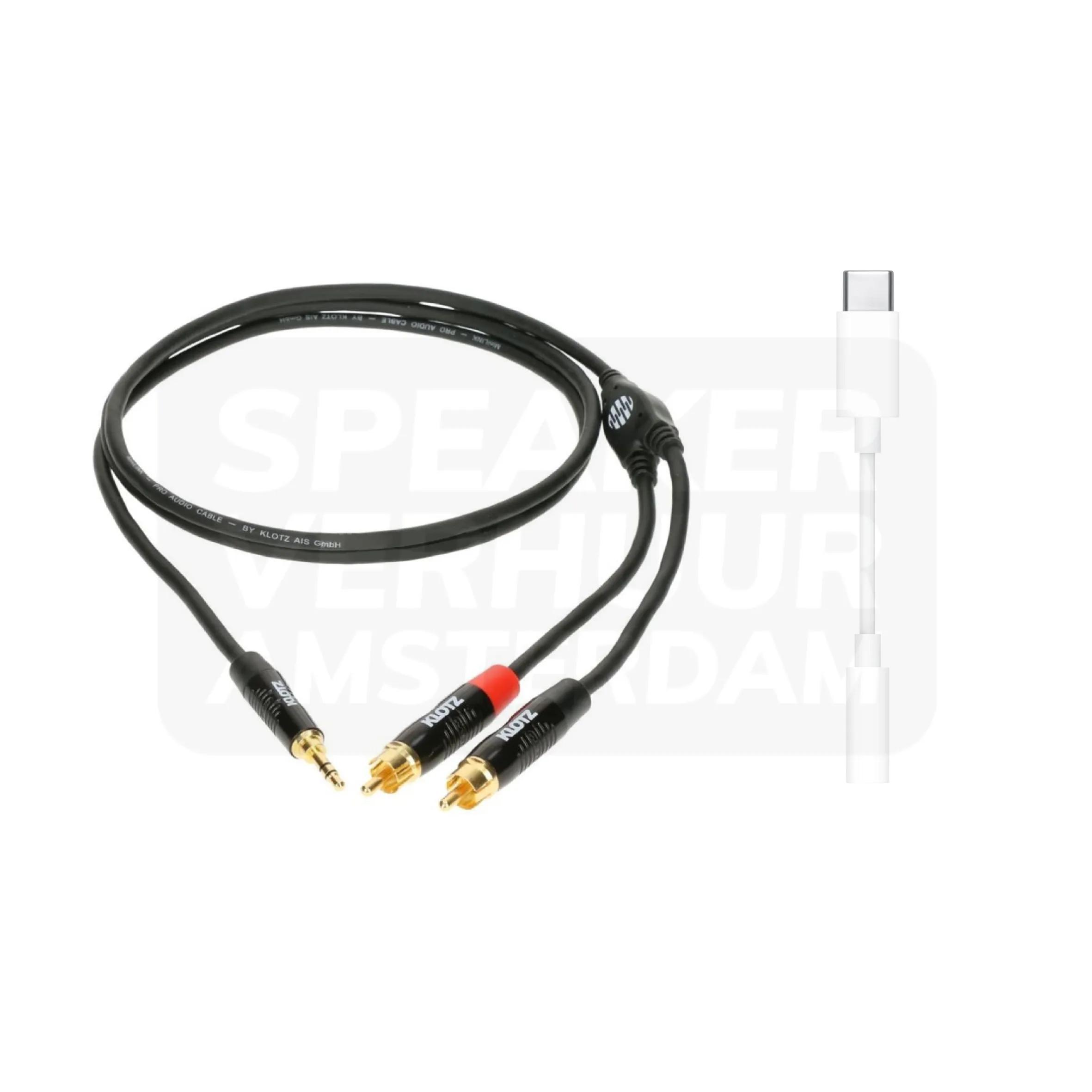 Tulp naar mini jack 3.5mm kabel USB-C adapter set huren