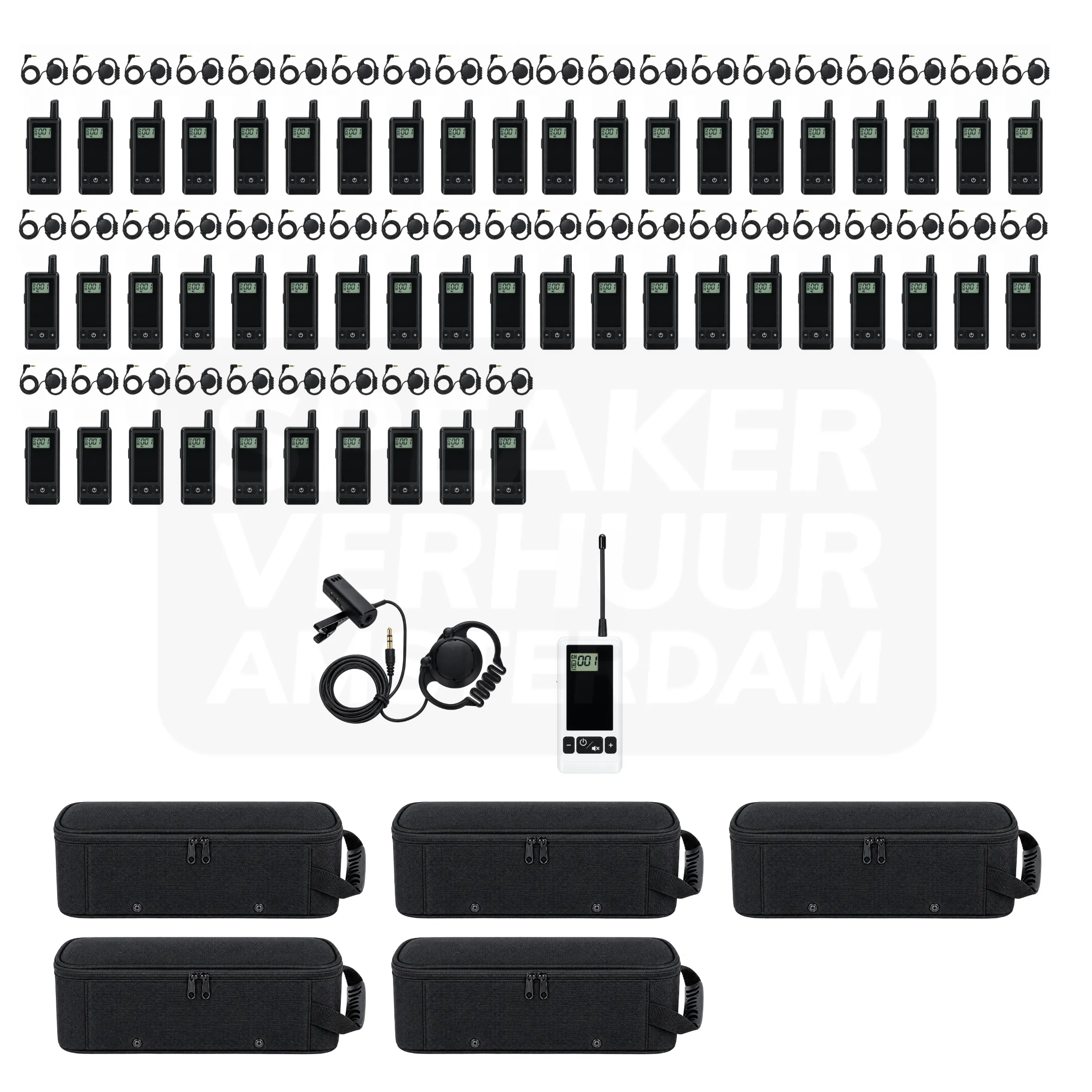 Fluisterset 50 personen tourguide systeem huren