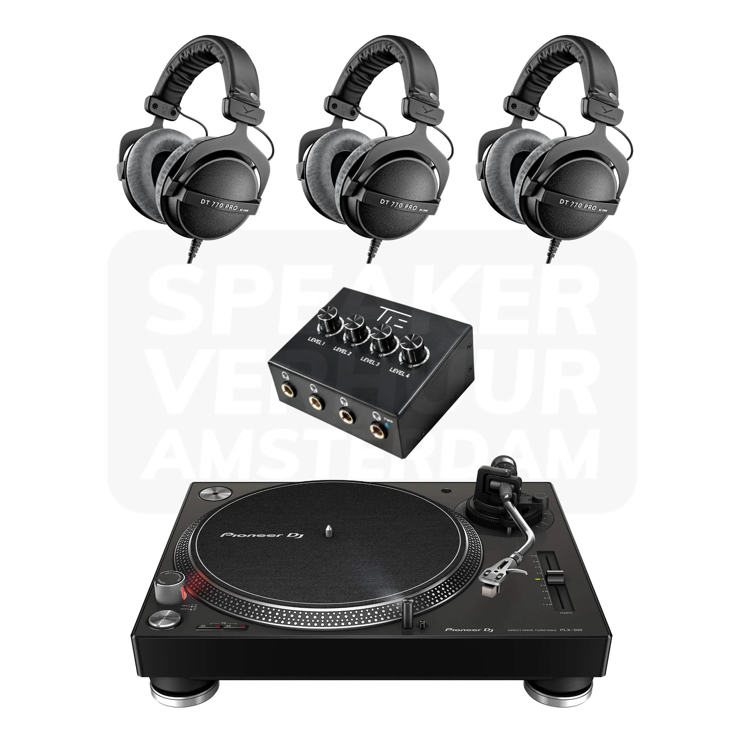 Vinyl platenspeler luisterset 3 personen huren