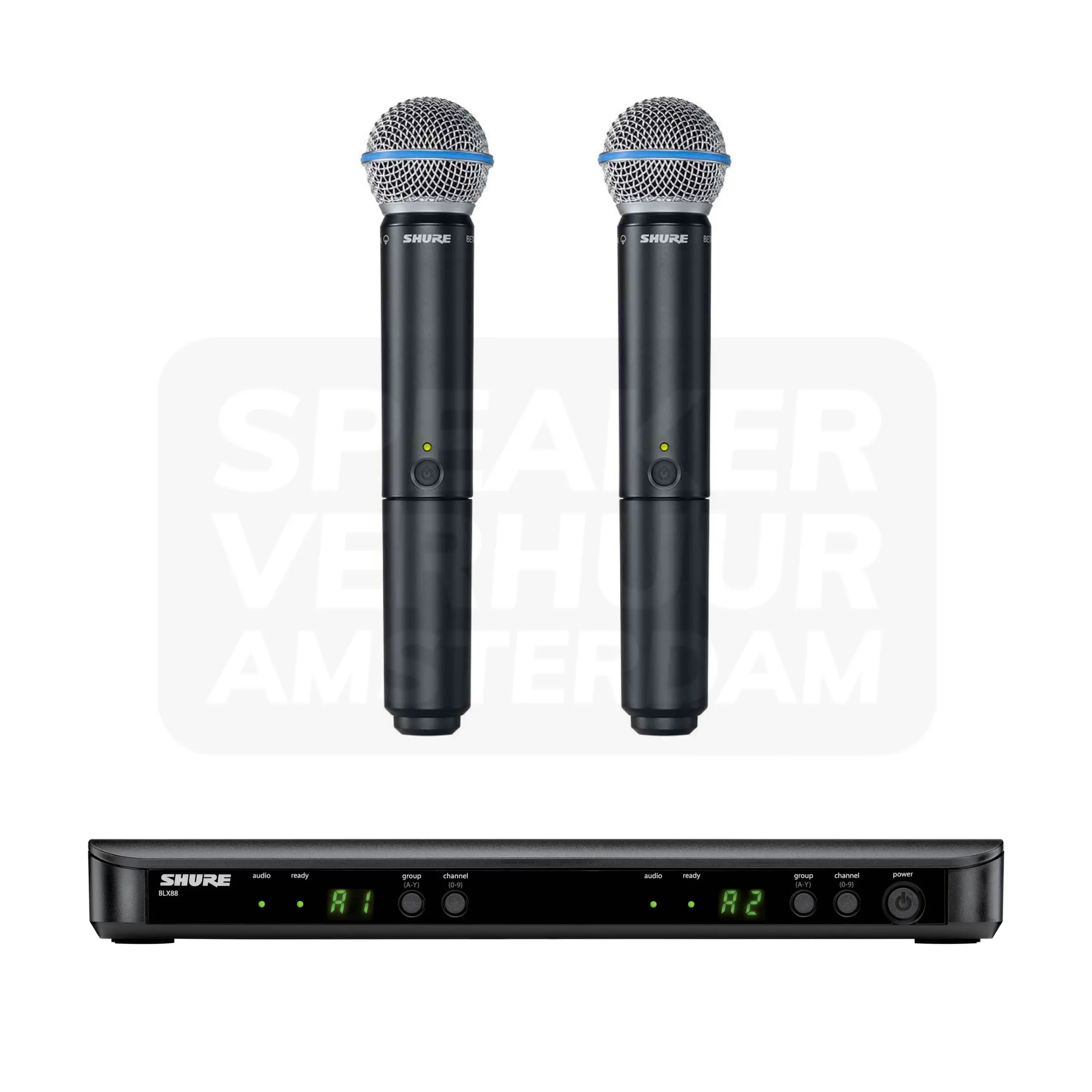 Shure BLX288E/B58 draadloze handheld microfoon set x2 huren