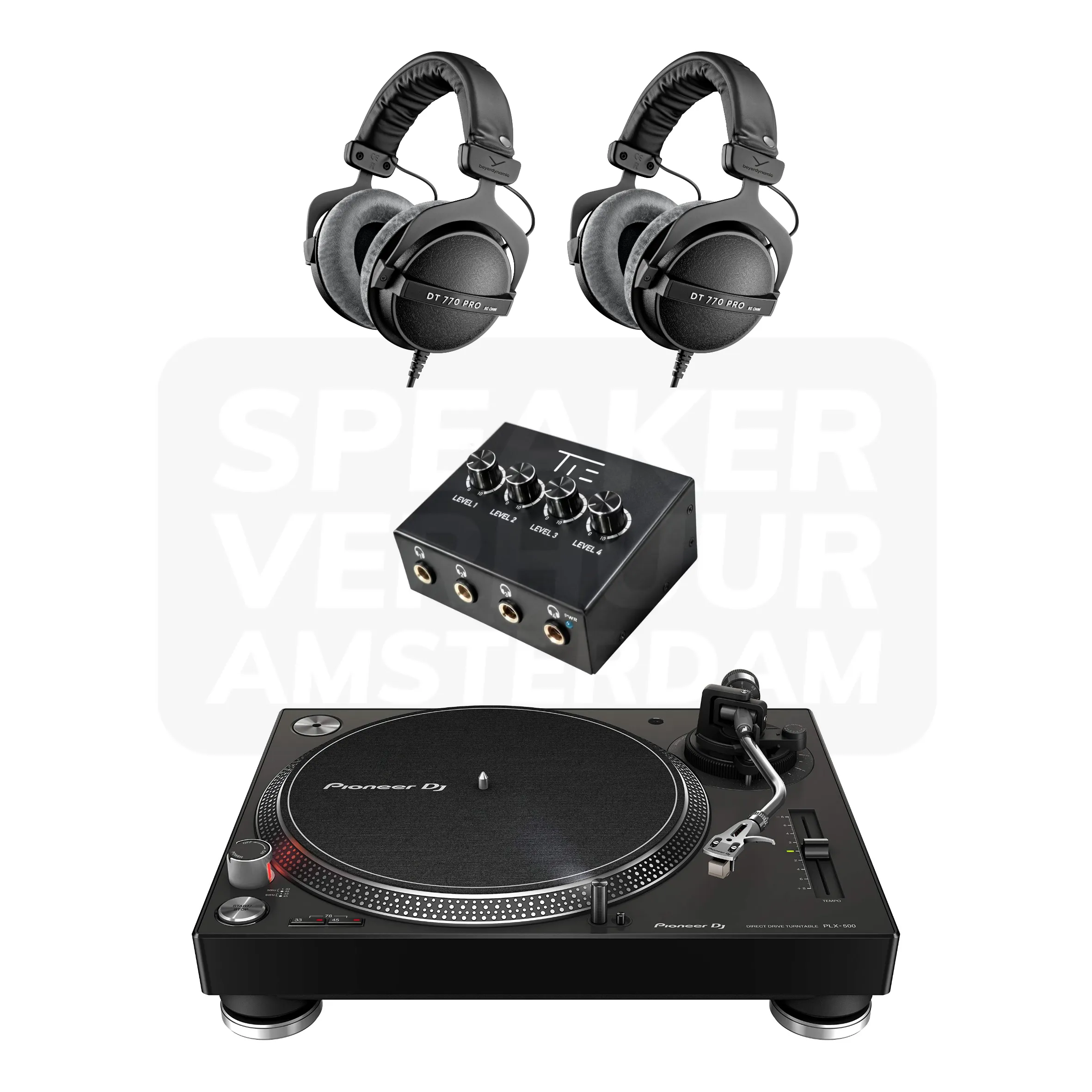 Vinyl platenspeler luisterset 2 personen huren