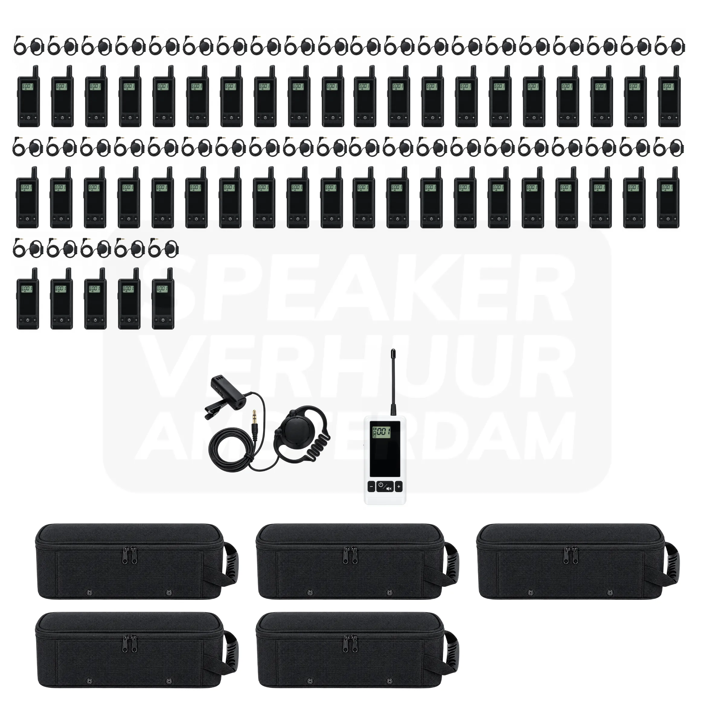 Fluisterset 45 personen tourguide systeem huren