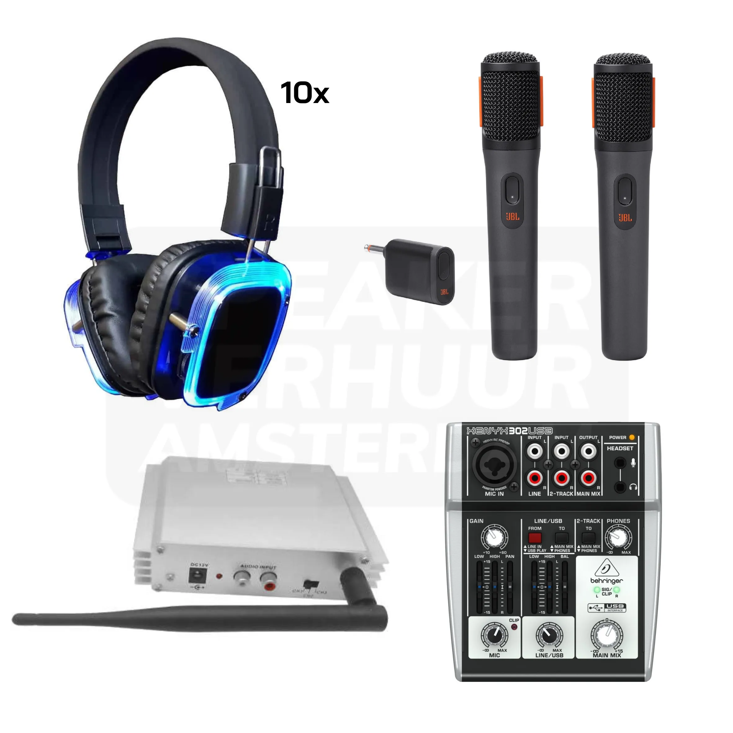 Silent karaoke set 10 personen huren