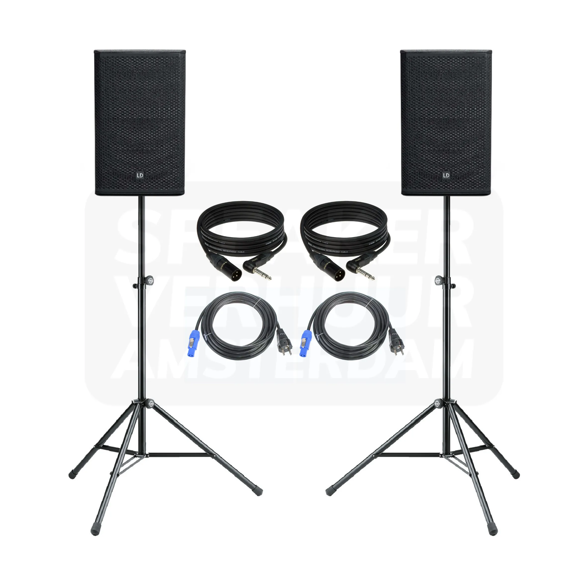 DJ monitor speaker set stereo op statief huren