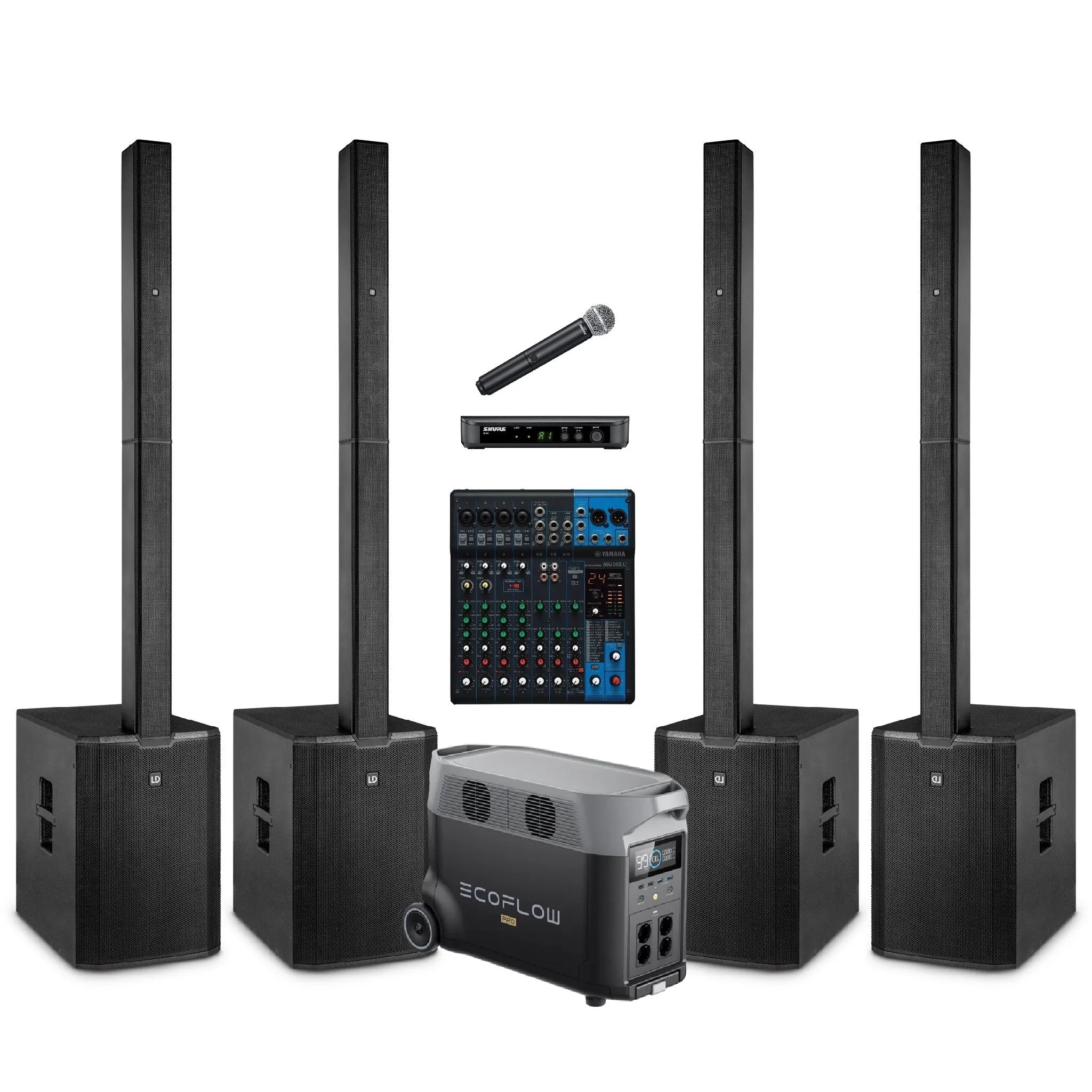 Buiten presentatie set 400 personen op accu huren