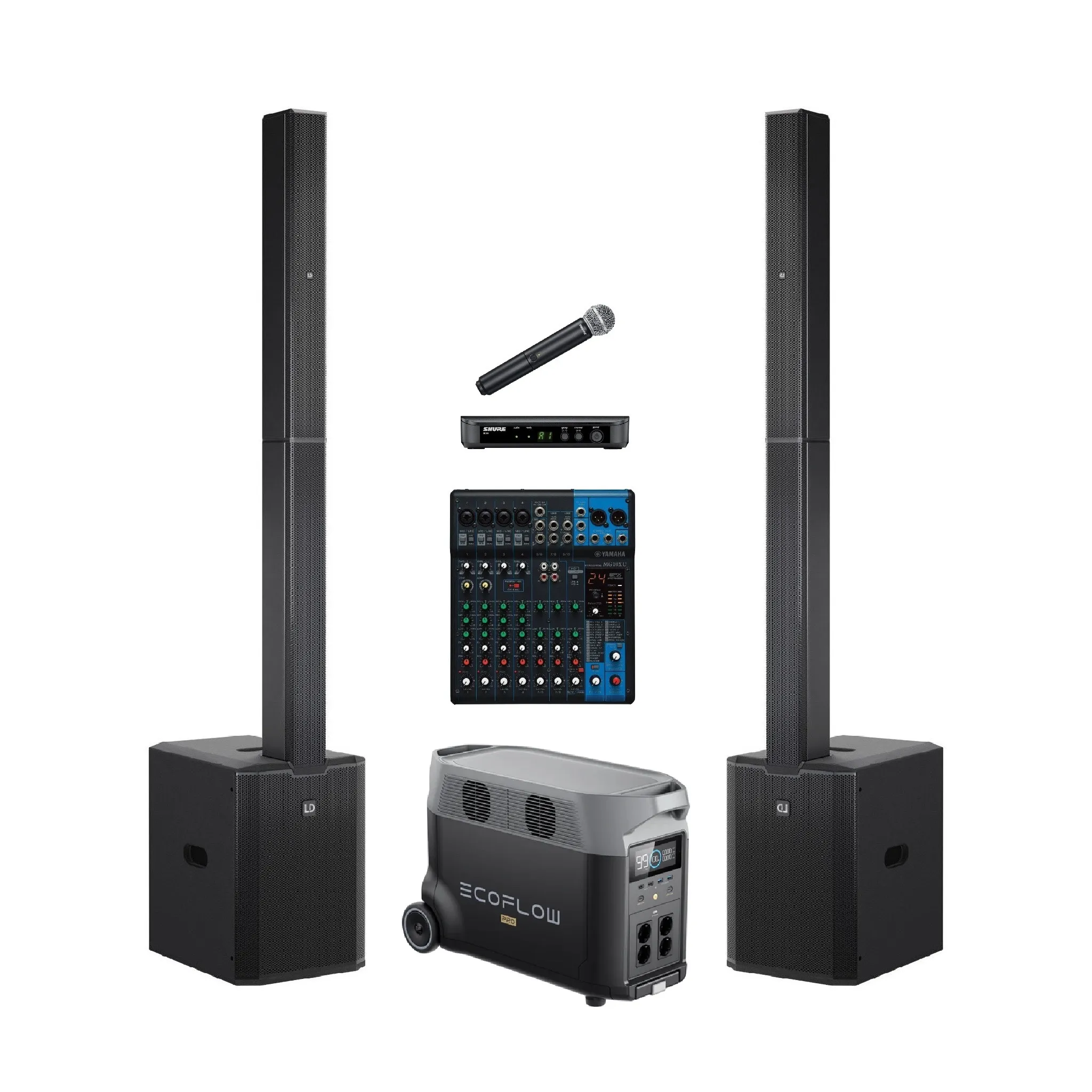 Buiten presentatie set 100 personen op accu huren