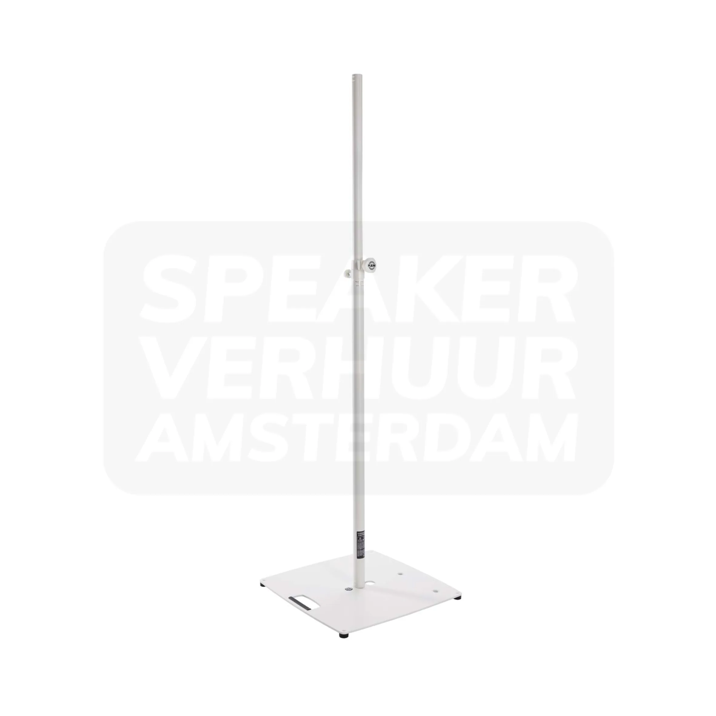 K&M licht/speaker statief met voetplaat wit huren