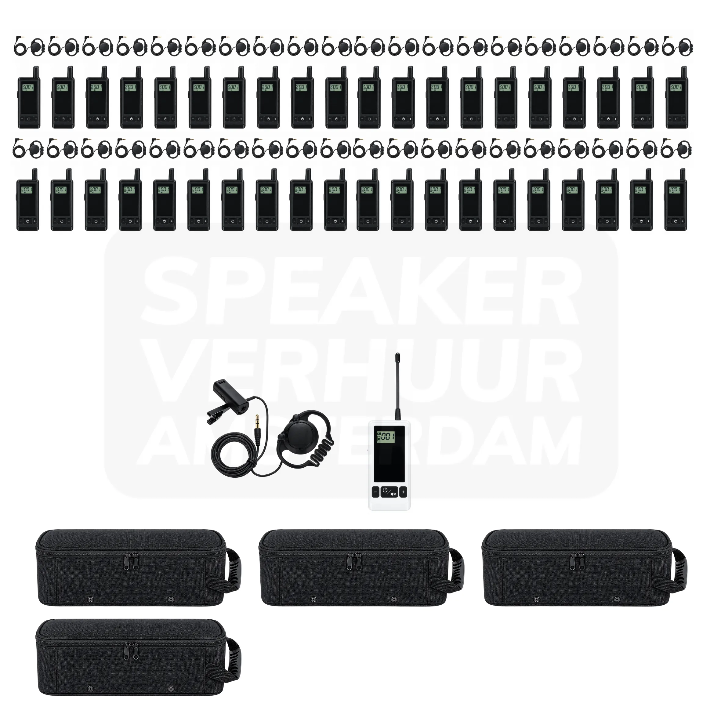Fluisterset 40 personen tourguide systeem huren