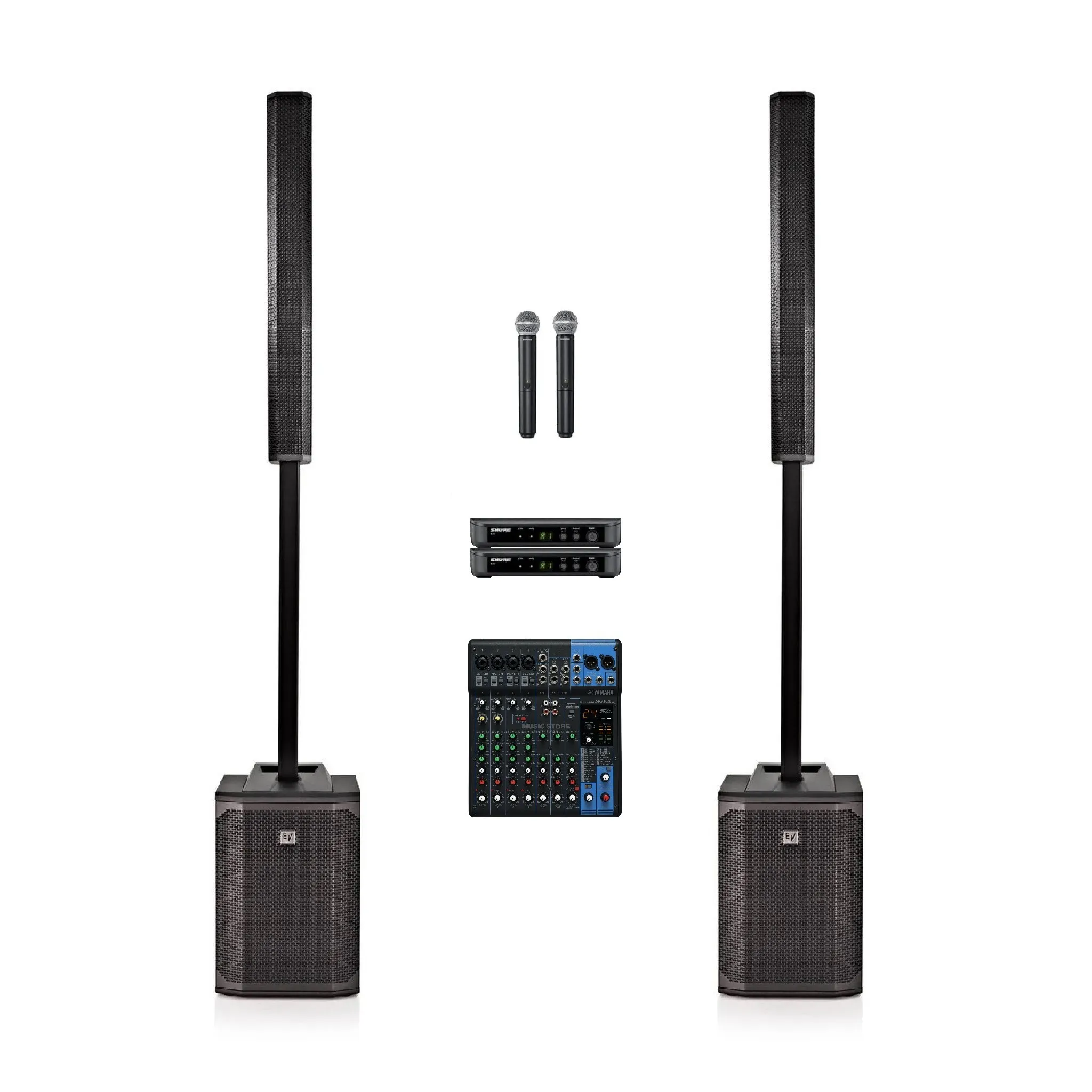 Presentatie set 2 microfoons huren