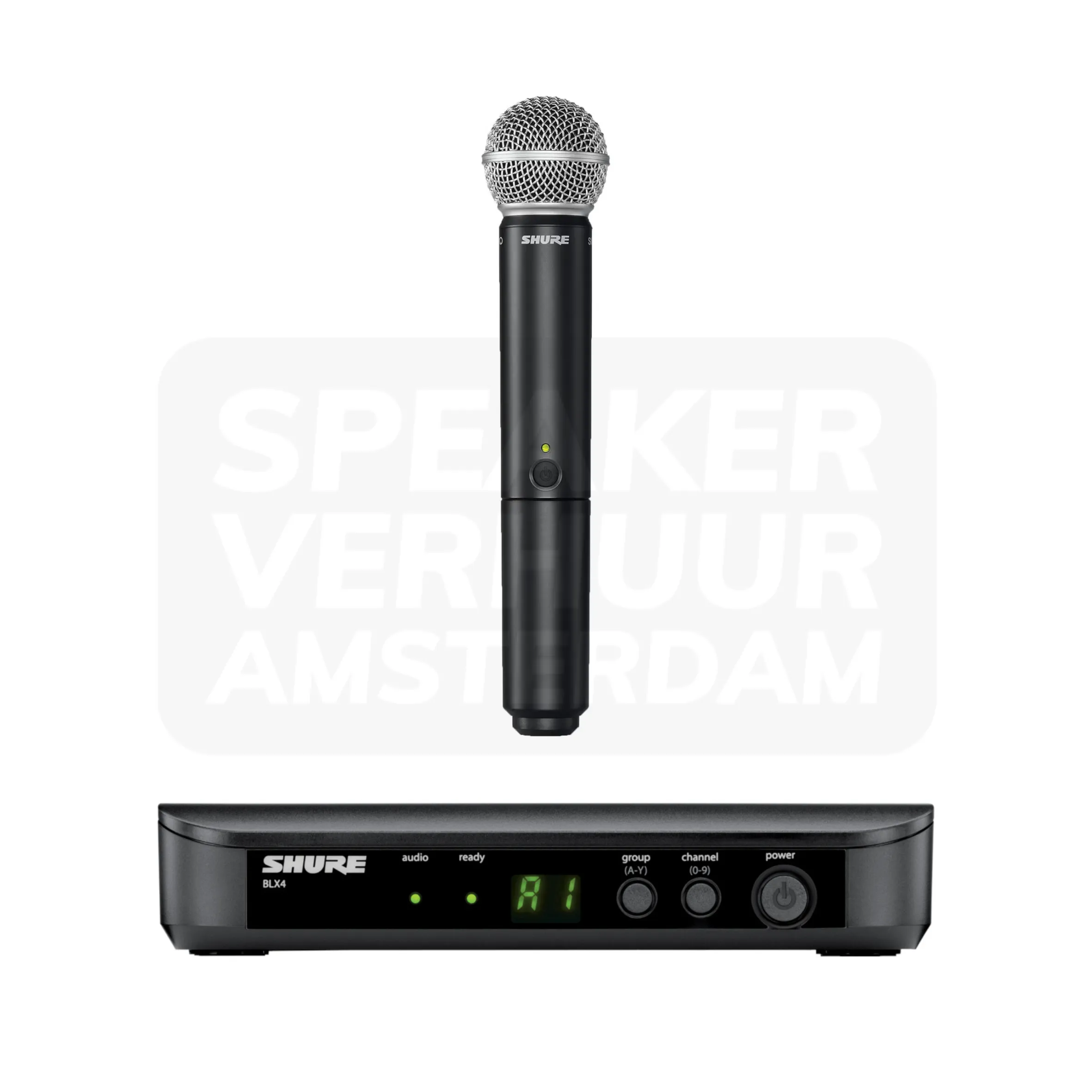 Shure BLX24E/SM58 draadloze handheld microfoon set huren