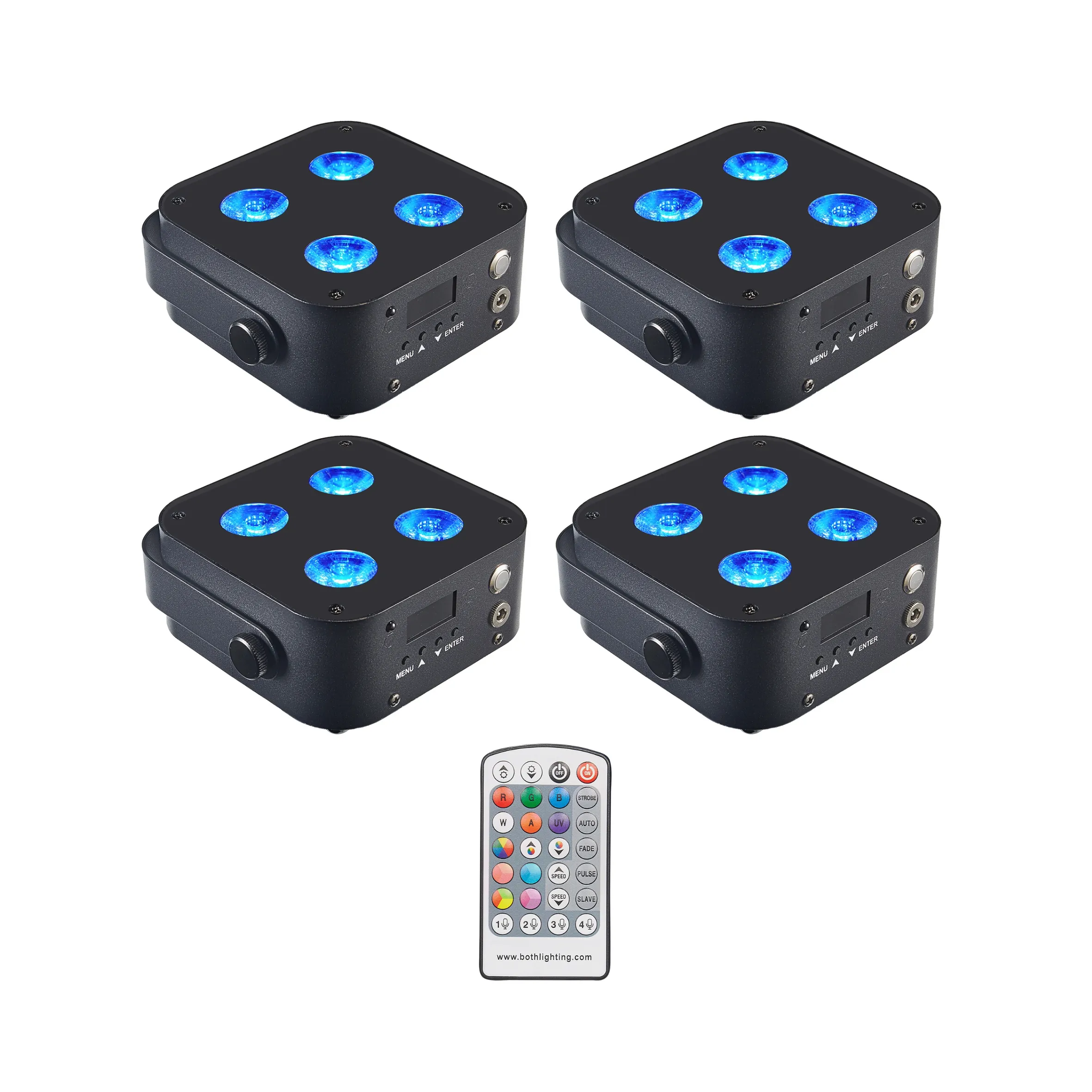 Accu Uplight set 4 stuks - LED Spots (48 watt, RGBWA-UV) huren