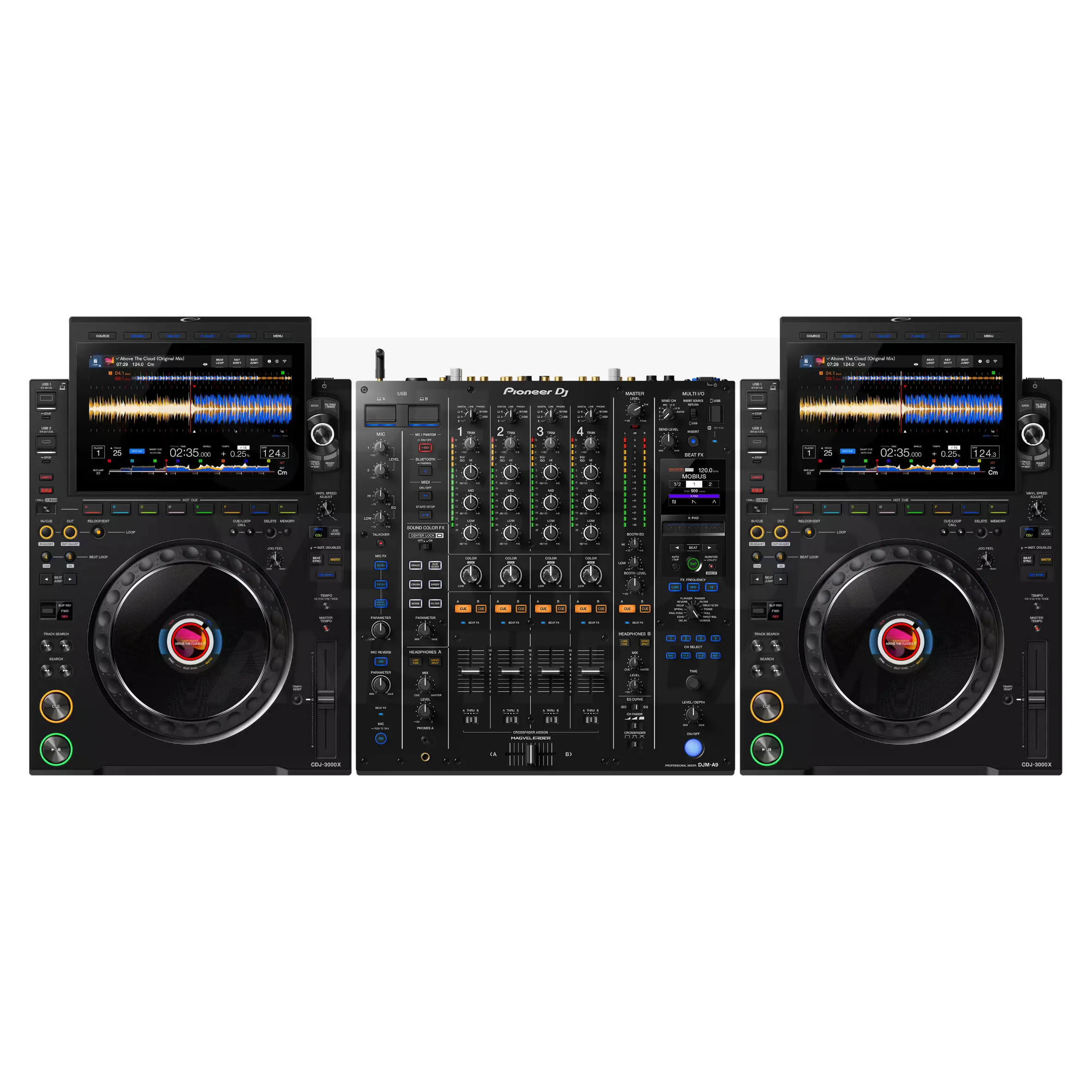 2x AlphaTheta CDJ-3000X + Pioneer DJM-A9 huren