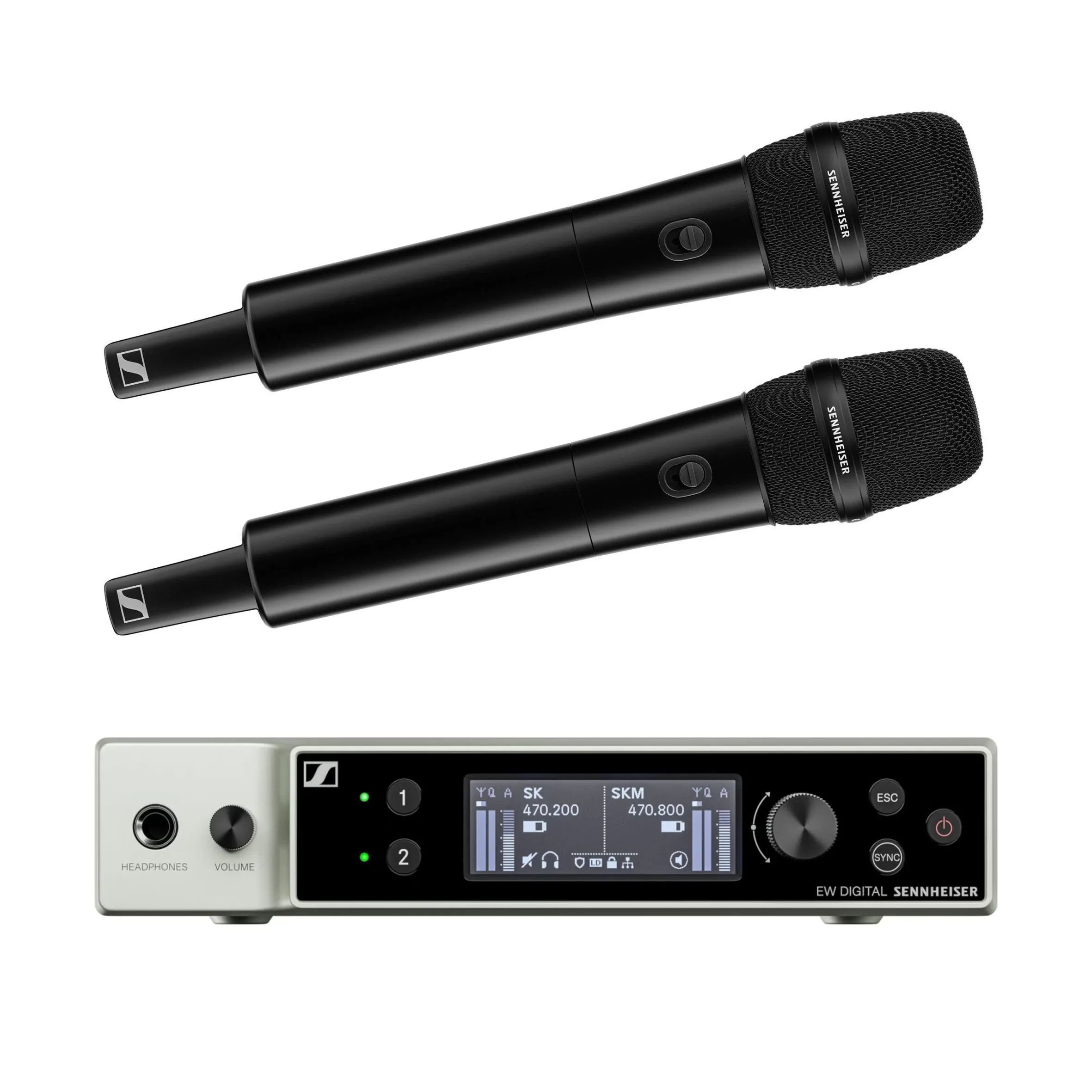 Sennheiser draadloze handheld microfoon set x2 huren