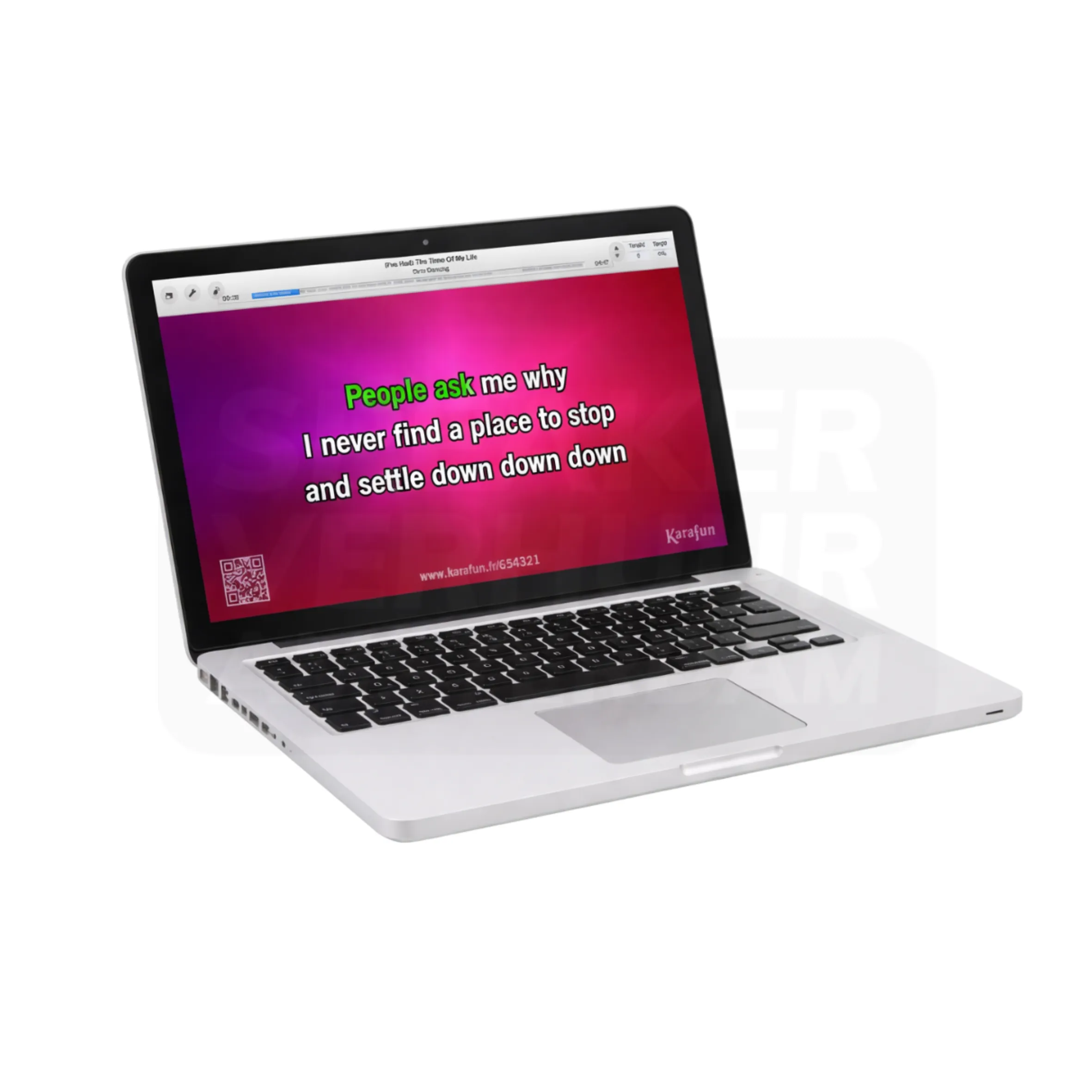 Laptop met Karaoke software (KaraFun) huren