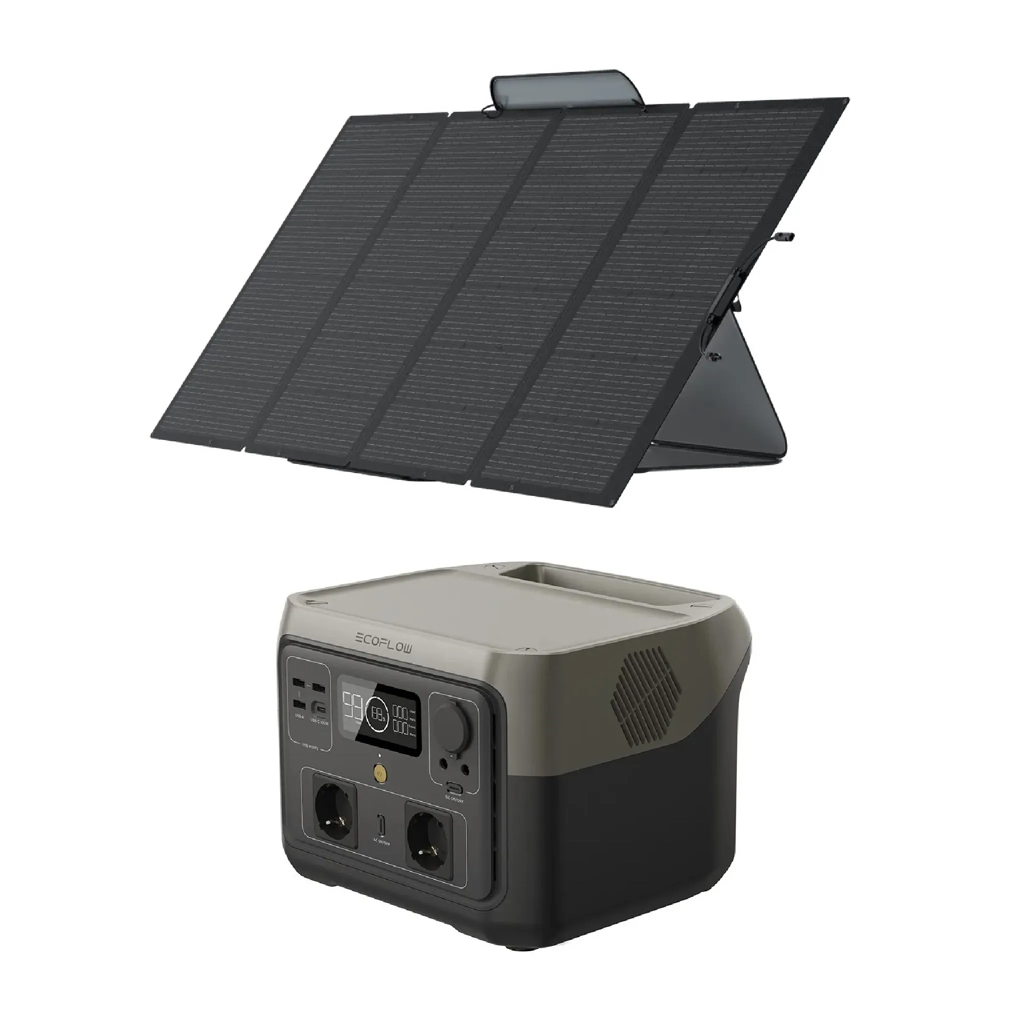 EcoFlow RIVER 2 Max Power Station 512wh + EcoFlow 400W Solar Panel huren