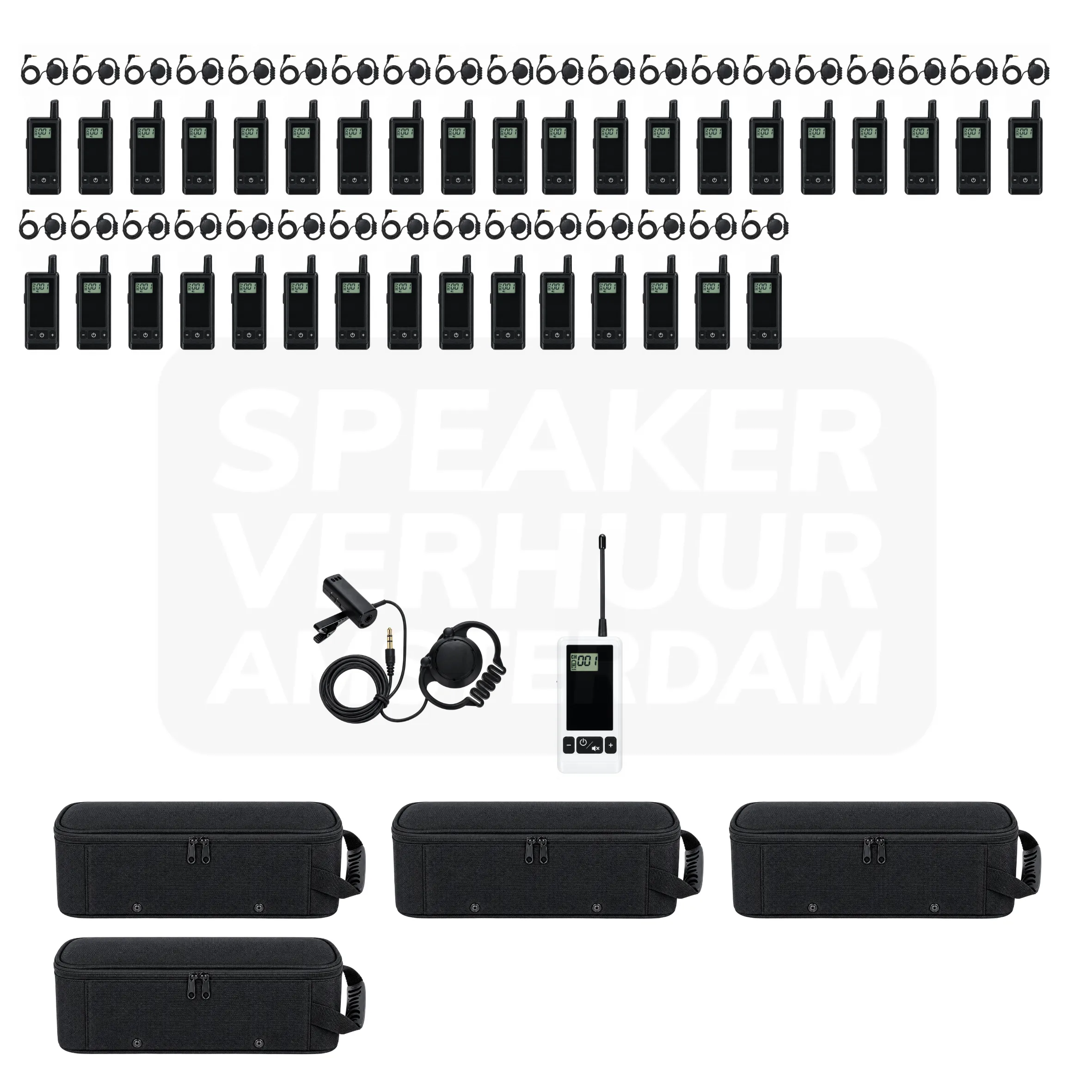 Fluisterset 35 personen tourguide systeem huren