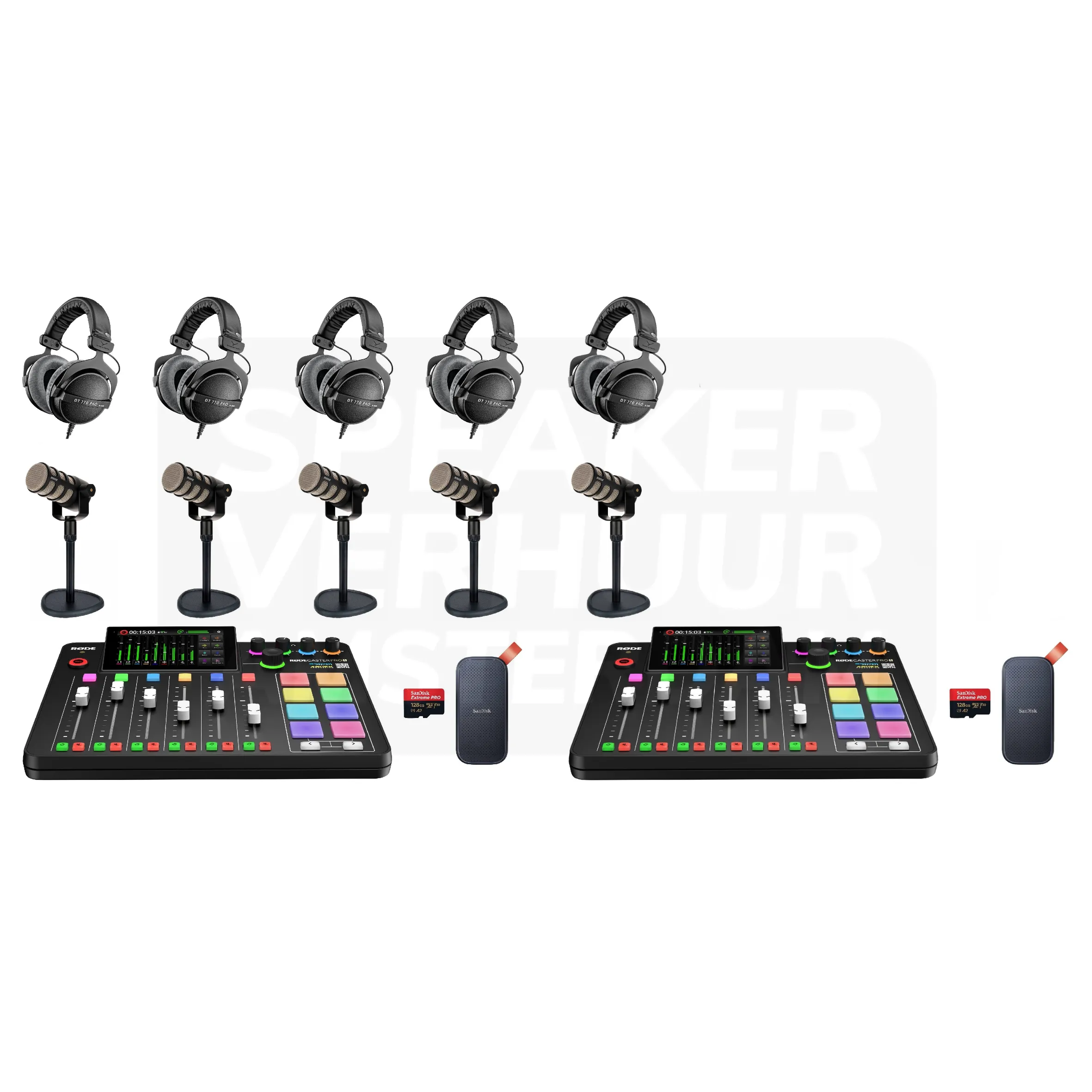 Complete 5 persoons Podcast set huren
