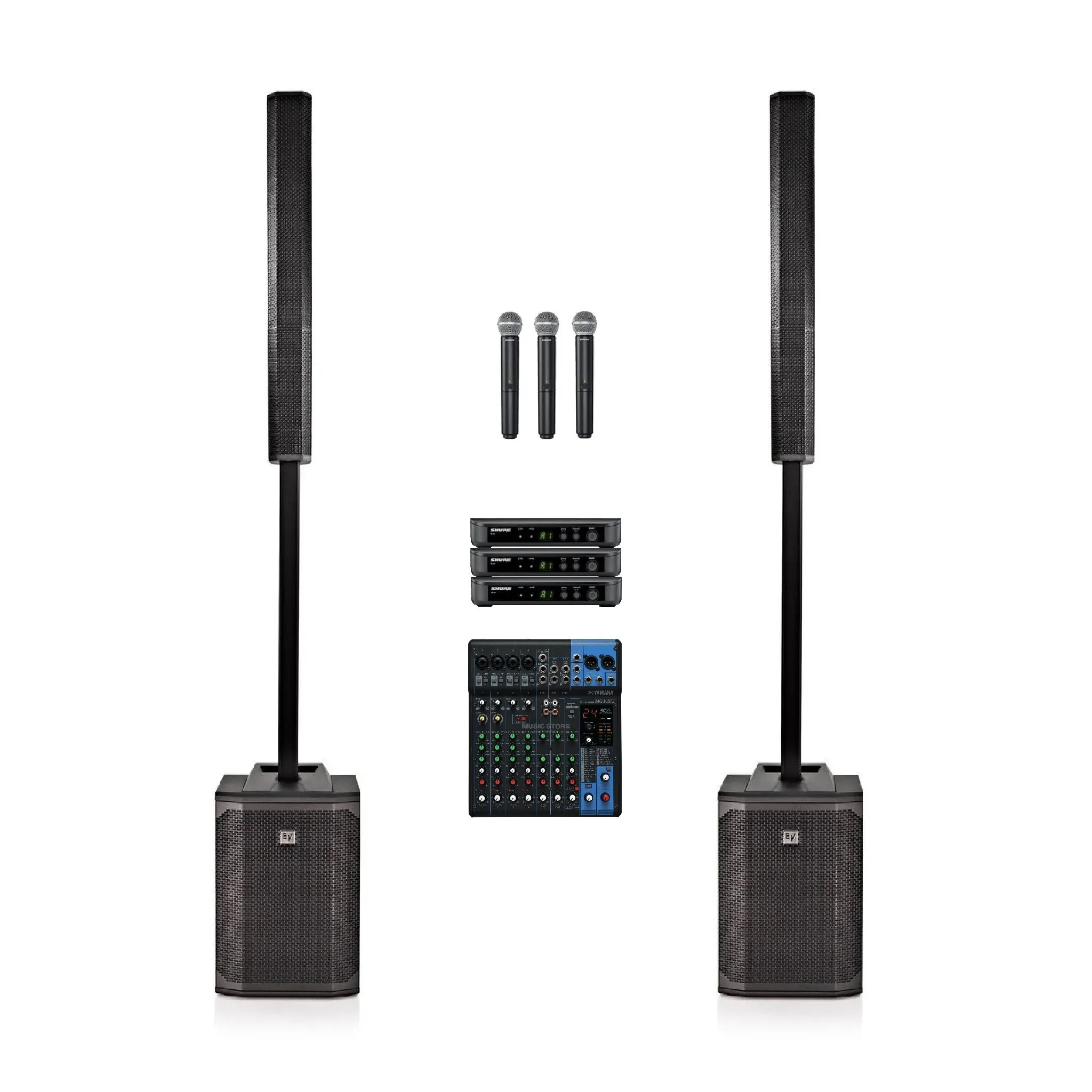 Presentatie set 3 microfoons huren