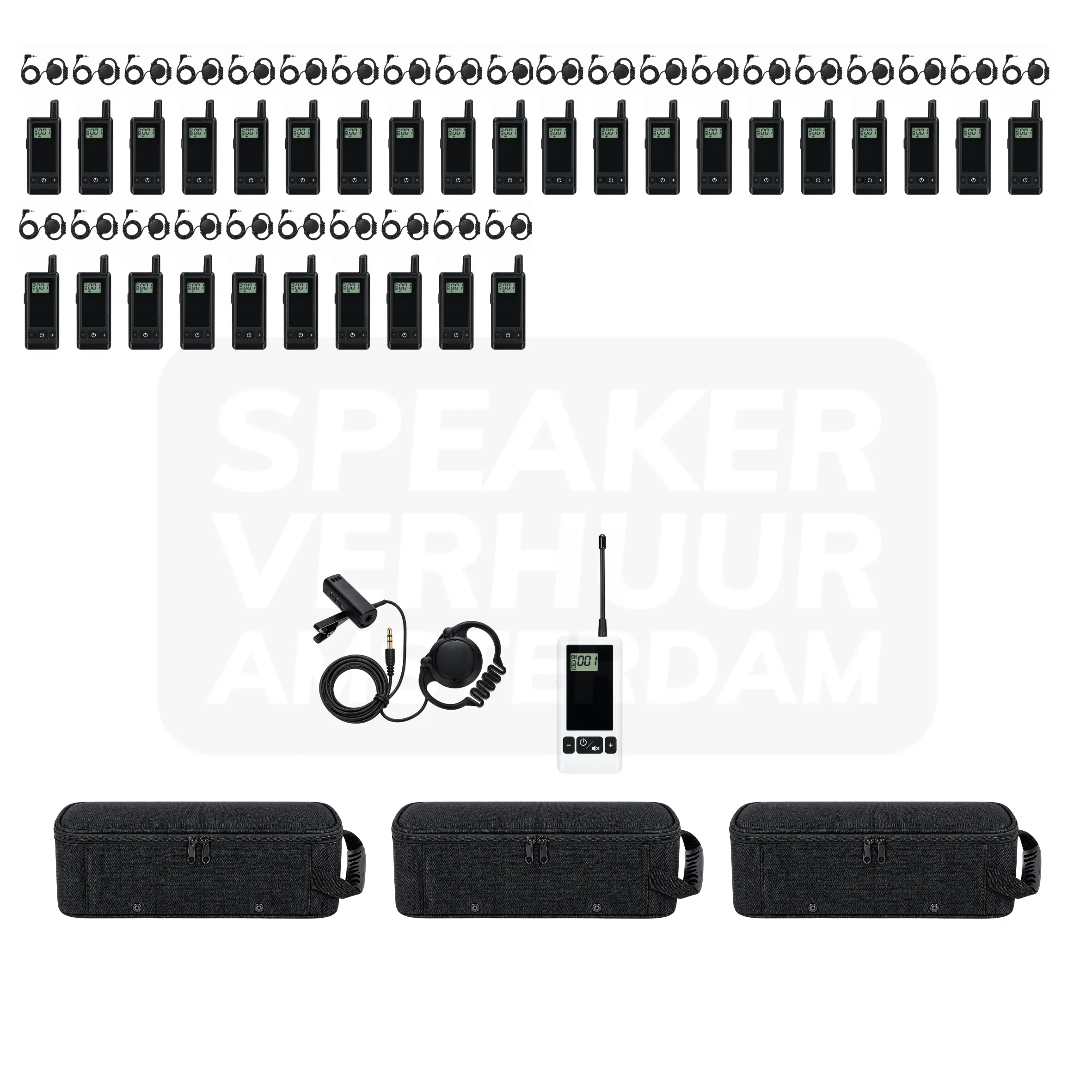 Fluisterset 30 personen tourguide systeem huren